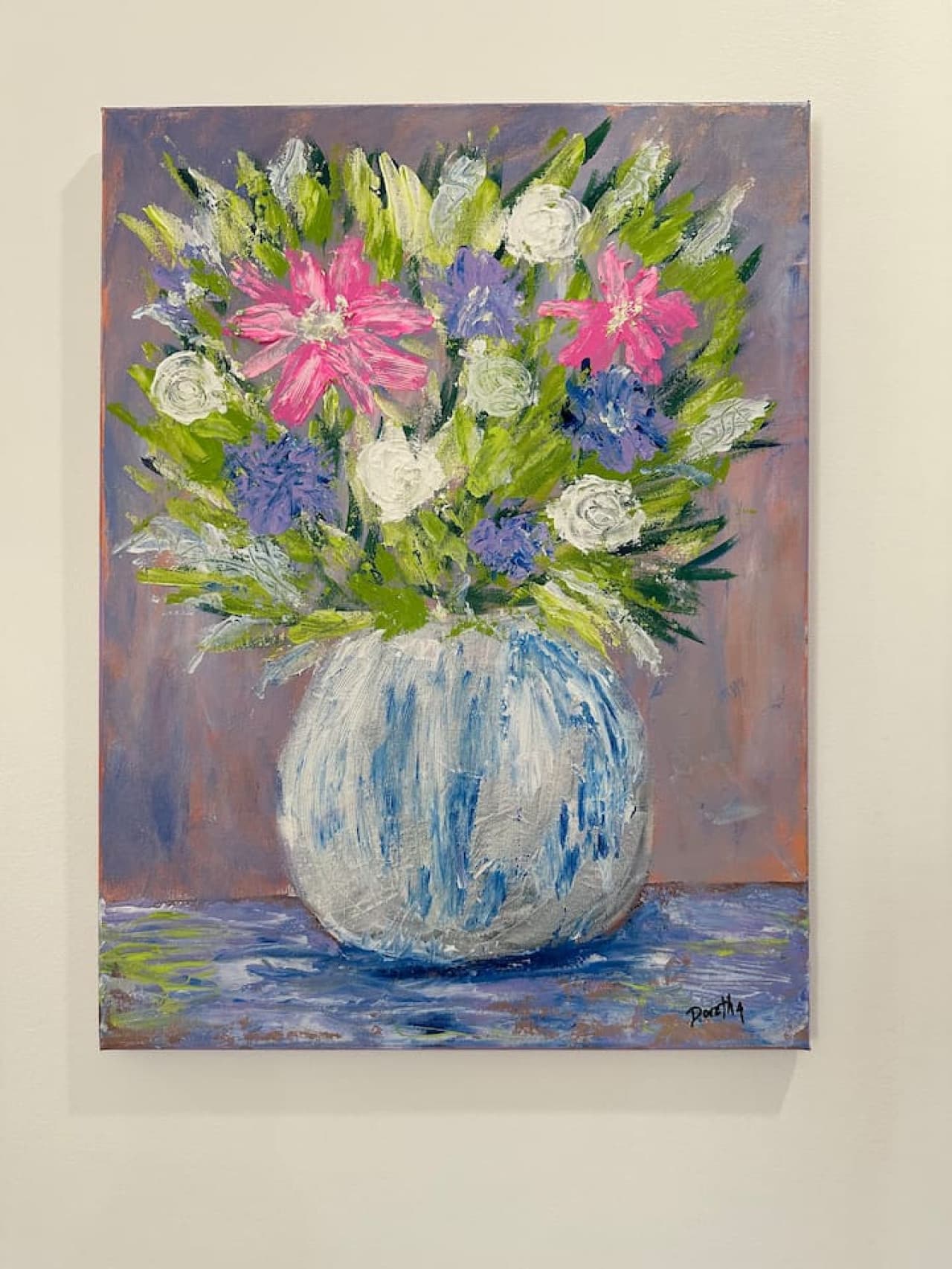 A cheerful burst of color brings a touch of brightness and charm to the living room corner.