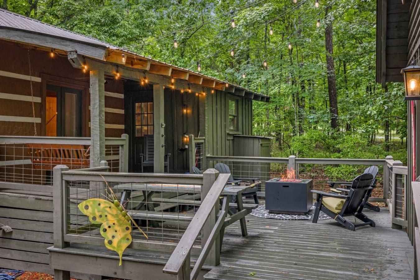 The ultimate chill spot—just you, the fire, and the whispering trees.