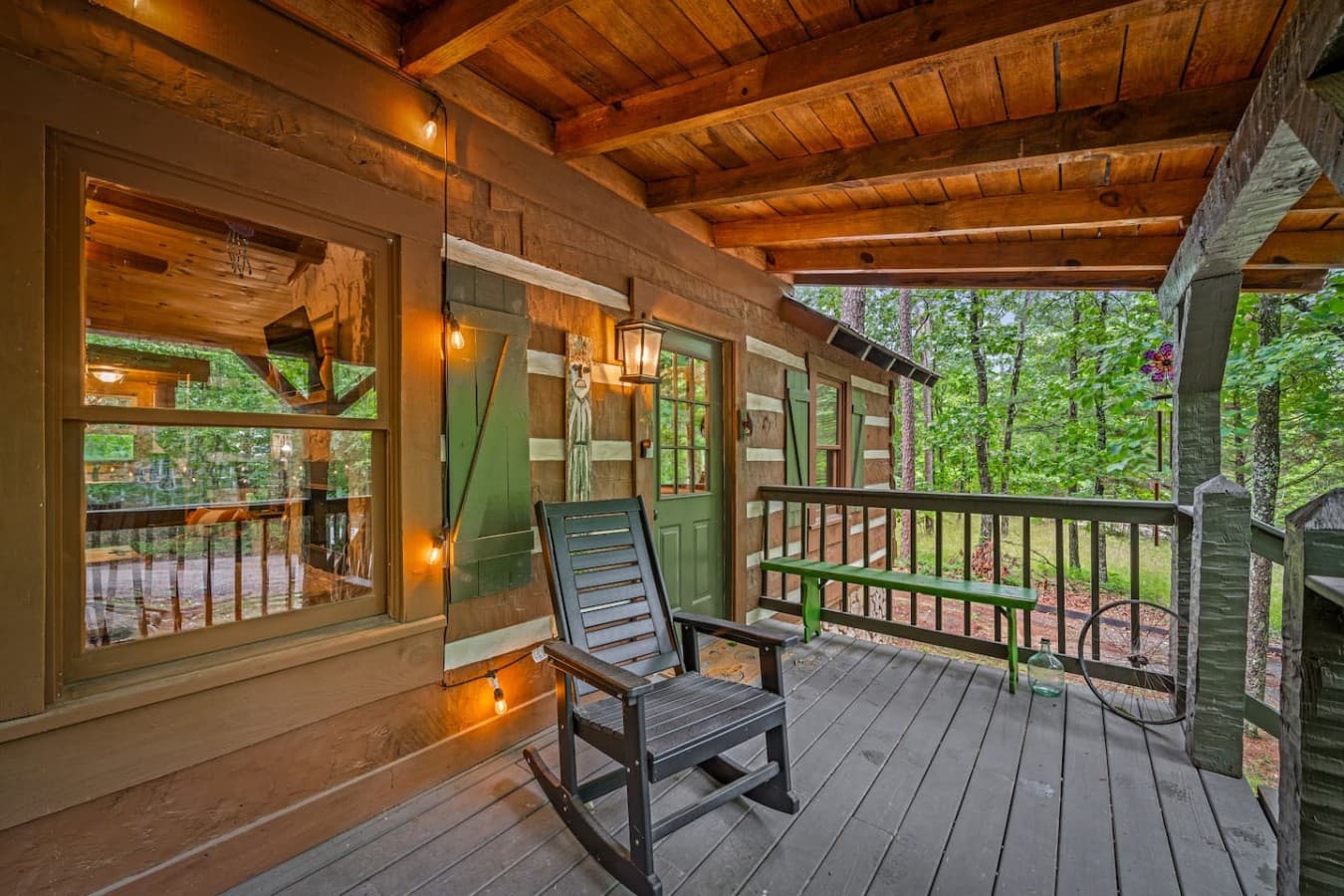 Relax by the front porch while sipping coffee and enjoying nature.