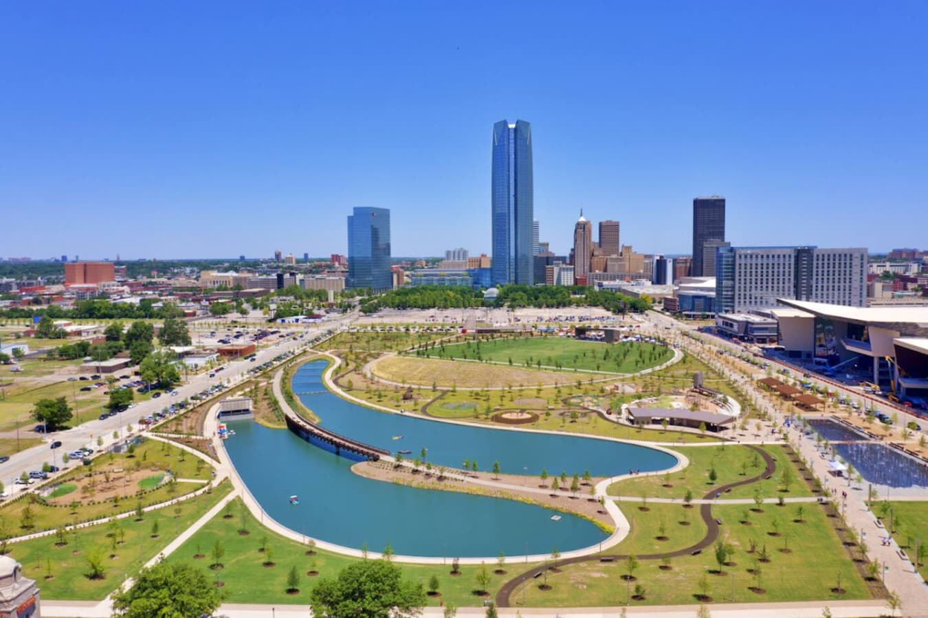 Just 9 minutes away—relax by the lakes and enjoy open green space at Scissortail Park.