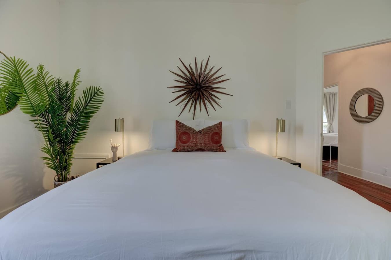 Comfort, style, and brightness all wrapped into your queen bedroom.
