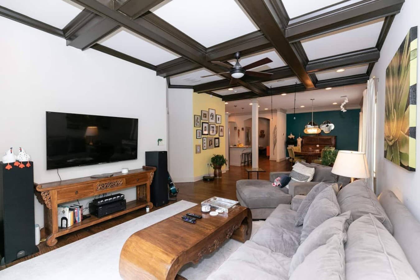 Smart TV lounge perfect for movie nights and downtime.