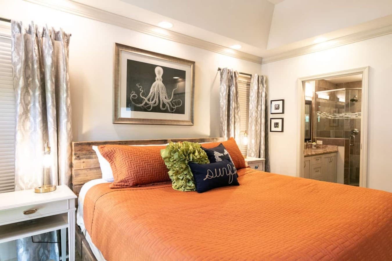 King bed comfort with vintage-inspired character throughout.