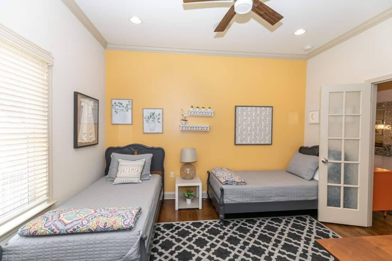 Two twin beds make this room ideal for kids or friends.