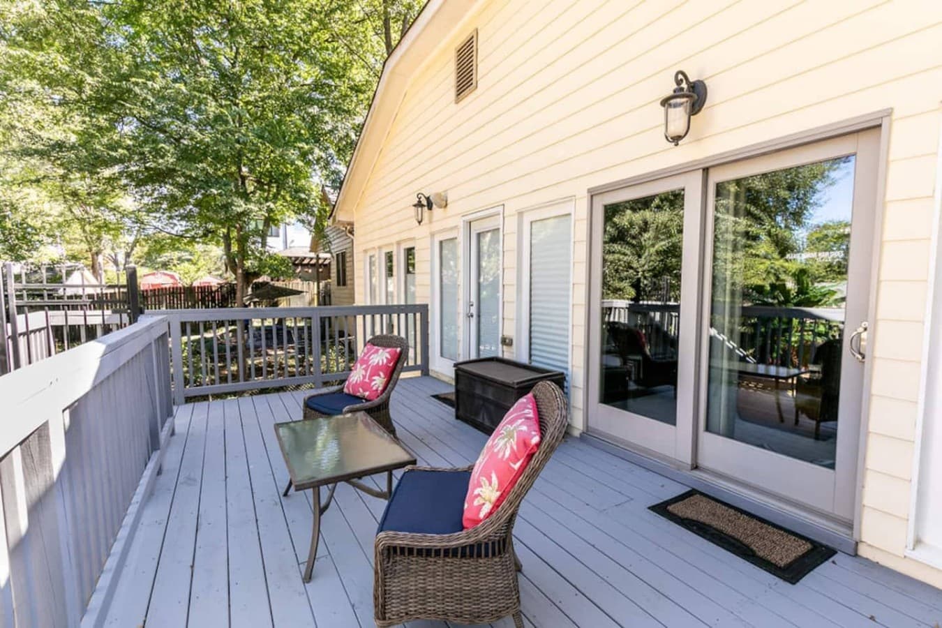 A peaceful back deck for reading, relaxing, or planning tomorrow’s adventures.