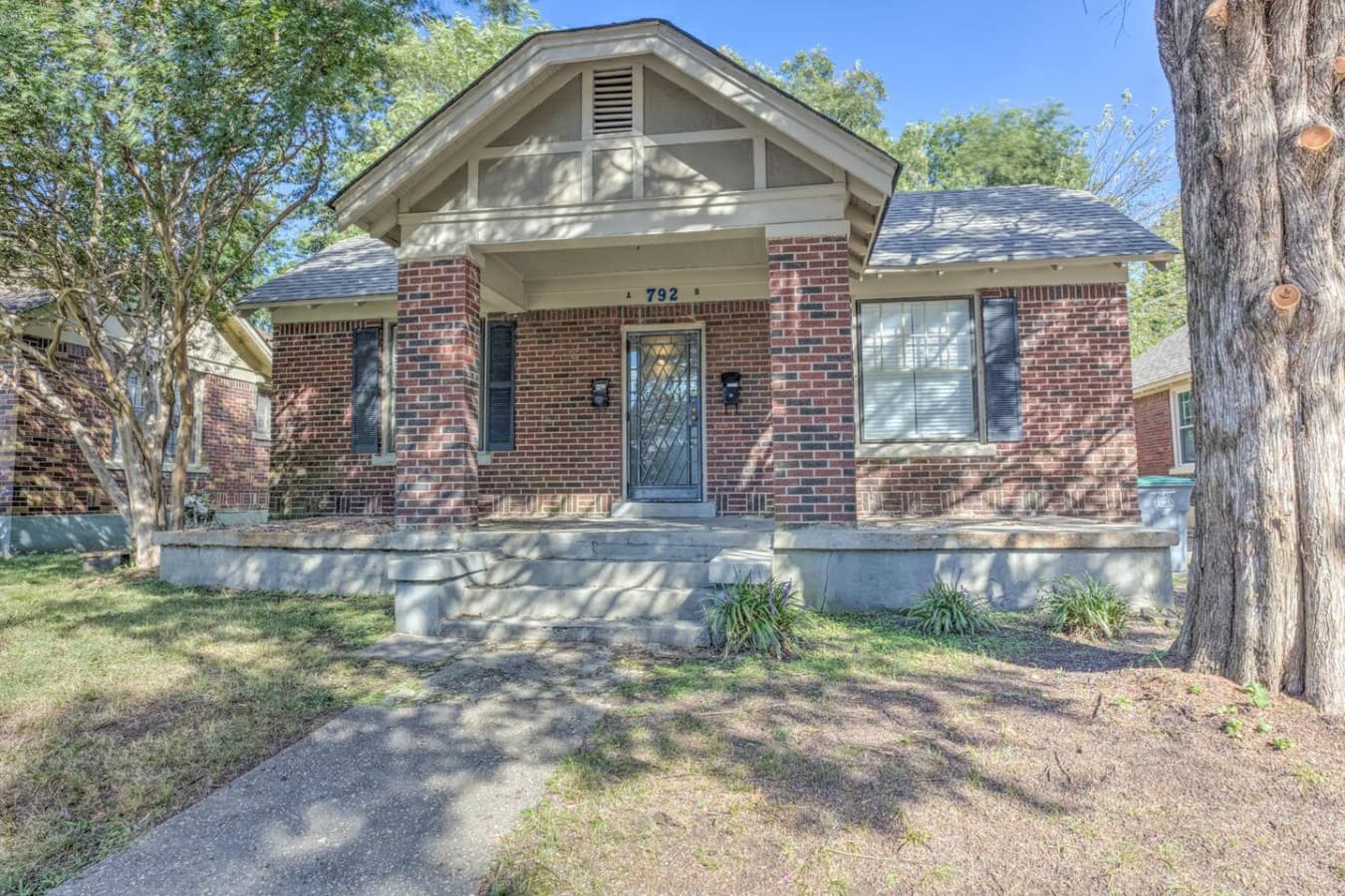 A timeless red-brick exterior that feels both sturdy and inviting.