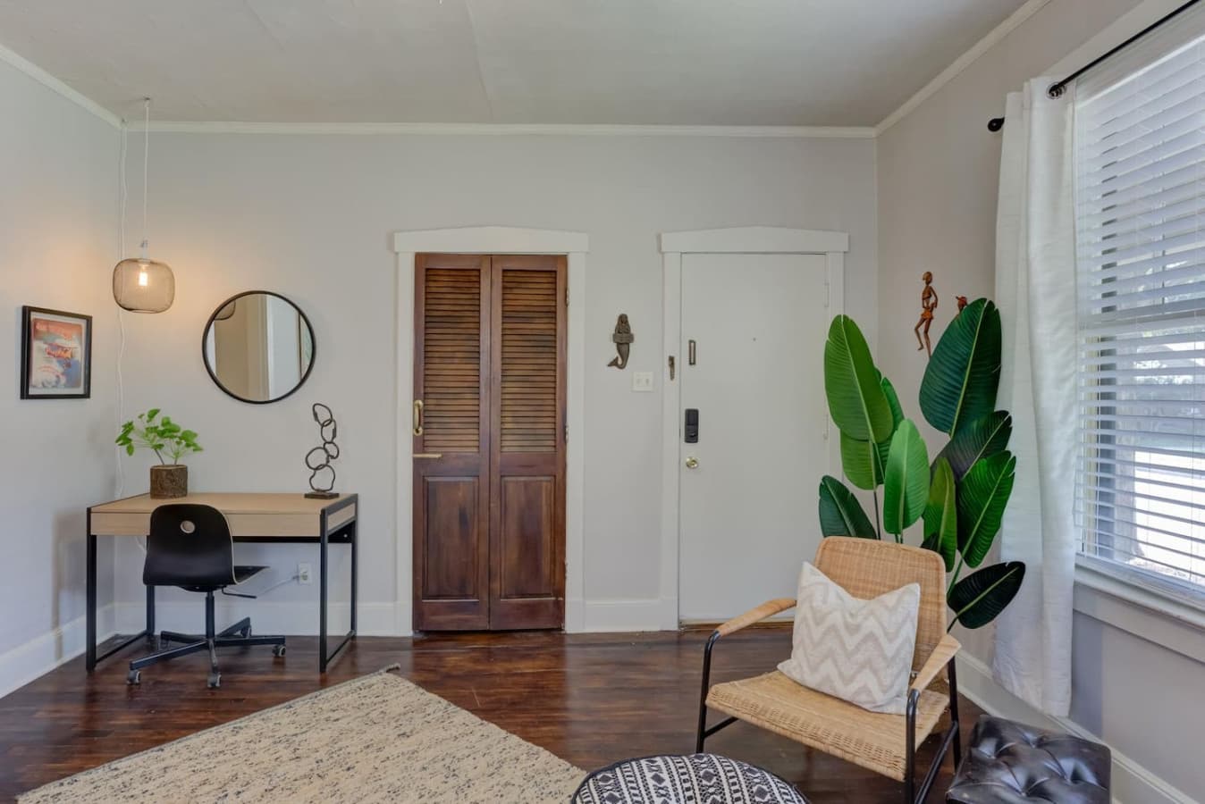 Comfortable seating and bright space make this living room a perfect hangout spot.