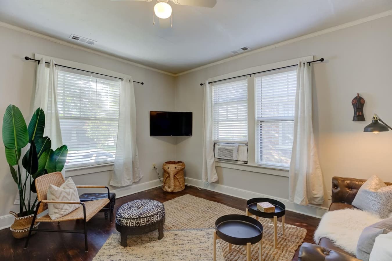 Kick back, binge-watch, or just hang out—smart TV and seating for everyone.