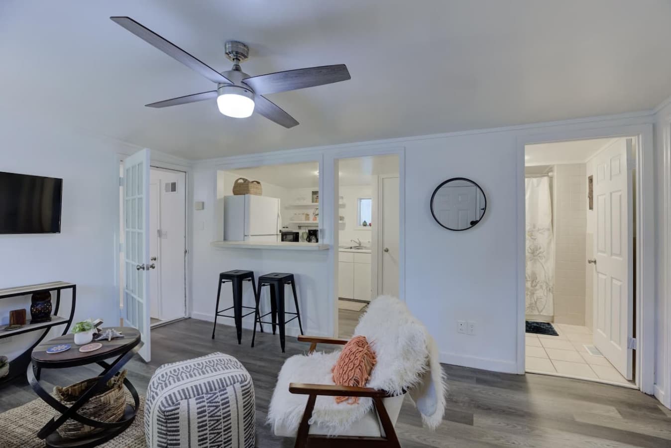 Relax here while the kitchen hums quietly in the background.