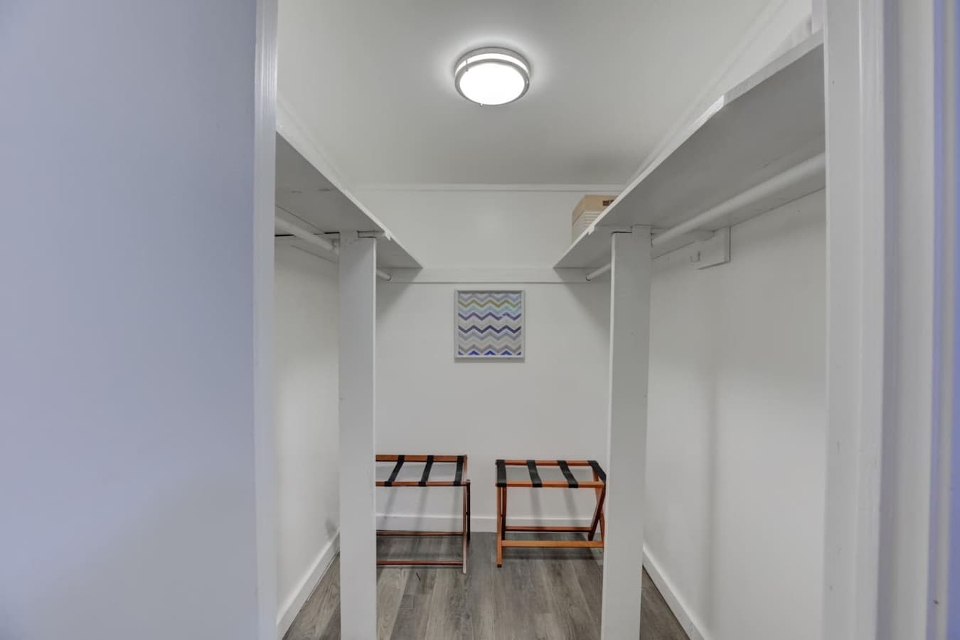 Ample walk-in closet space to accommodate your wardrobes and luggage.