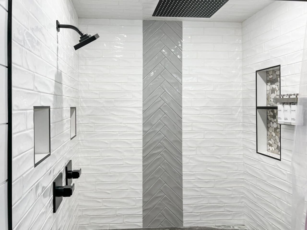 Full bathroom with a rainfall shower guests love after biking, hiking, or game days.