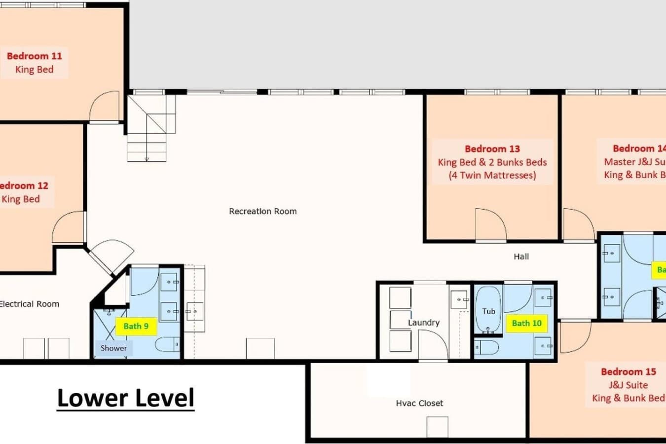 Lower Level Bedroom Map