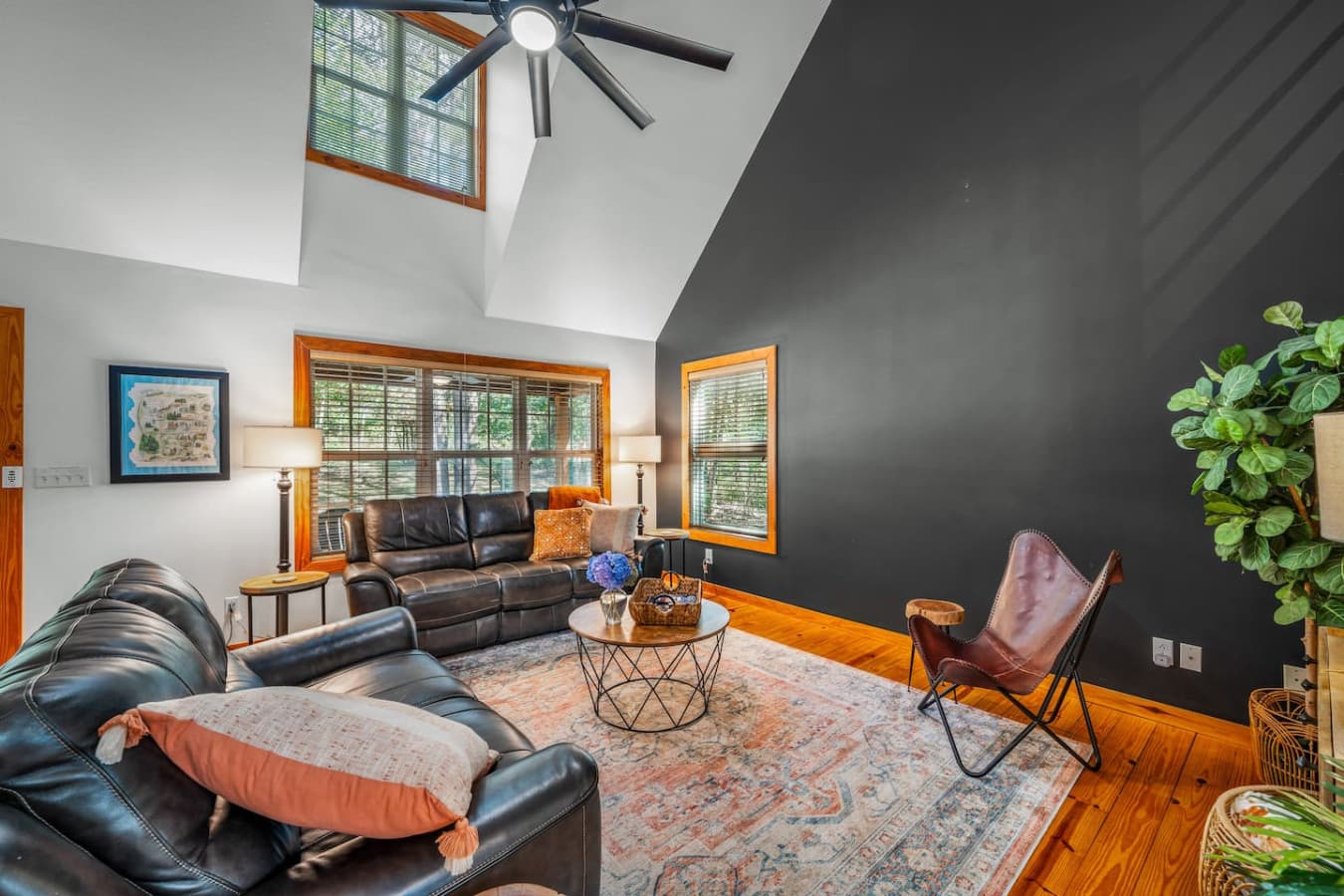 Cozy up in the living room with a Smart TV for your entertainment.