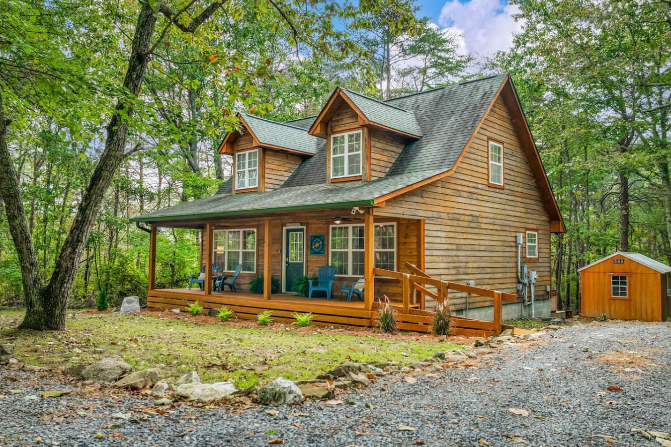 Parking area located to the right of the cabin for your convenience.