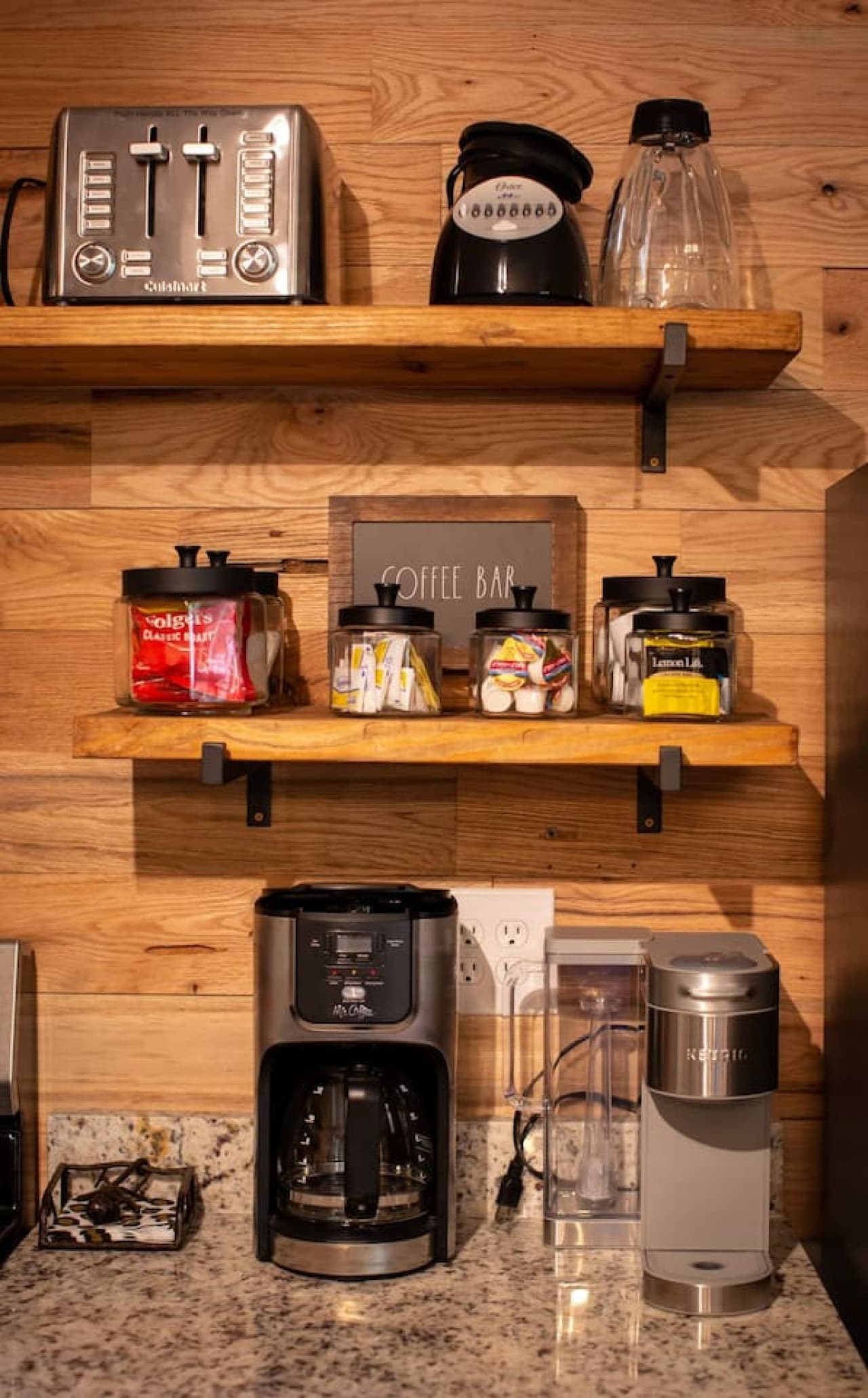 Your cozy coffee bar, perfect for brewing your favorite cup!