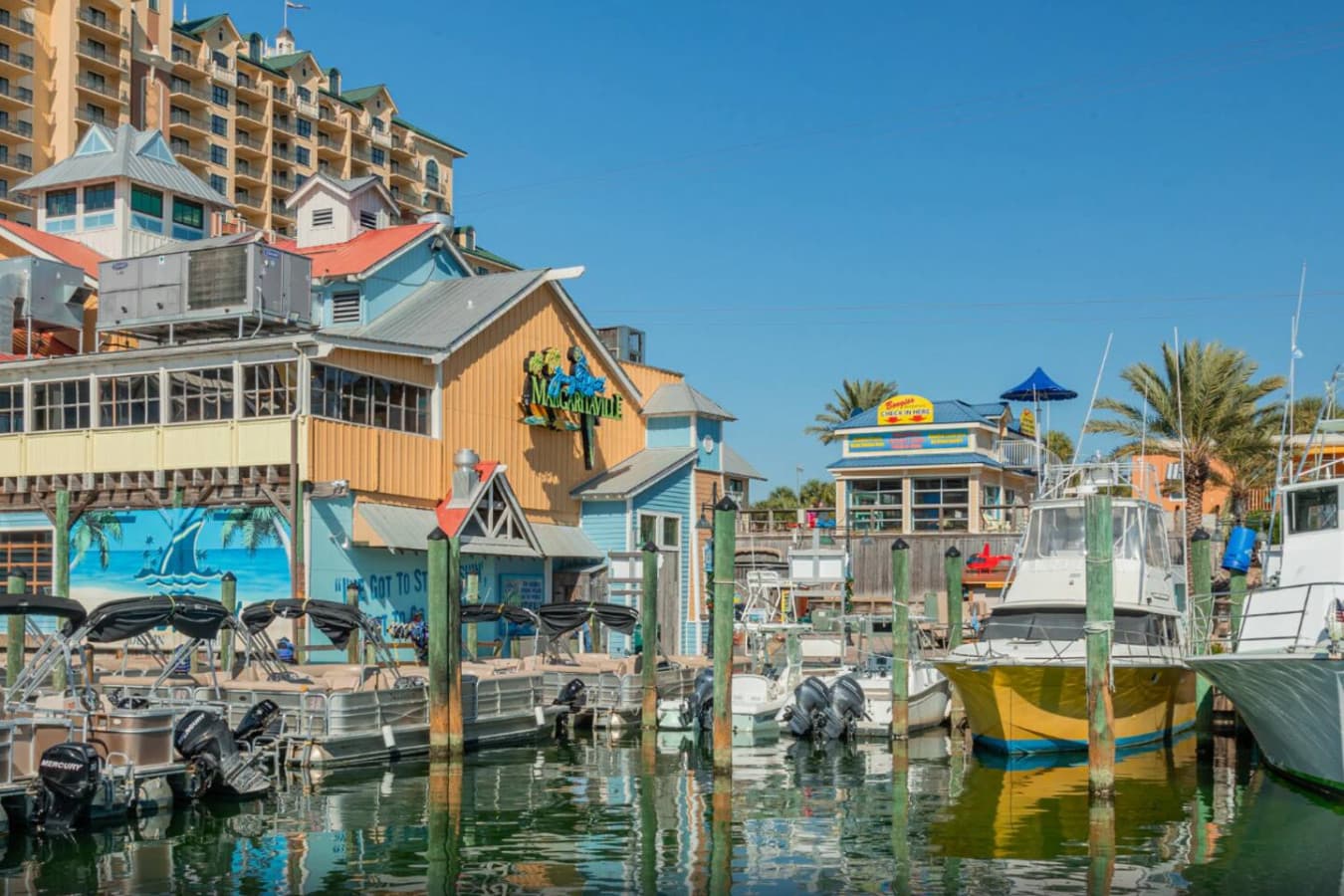 Where adventure meets relaxation! Stroll along the harbor, enjoy live music, or set off on a water adventure at HarborWalk Village.