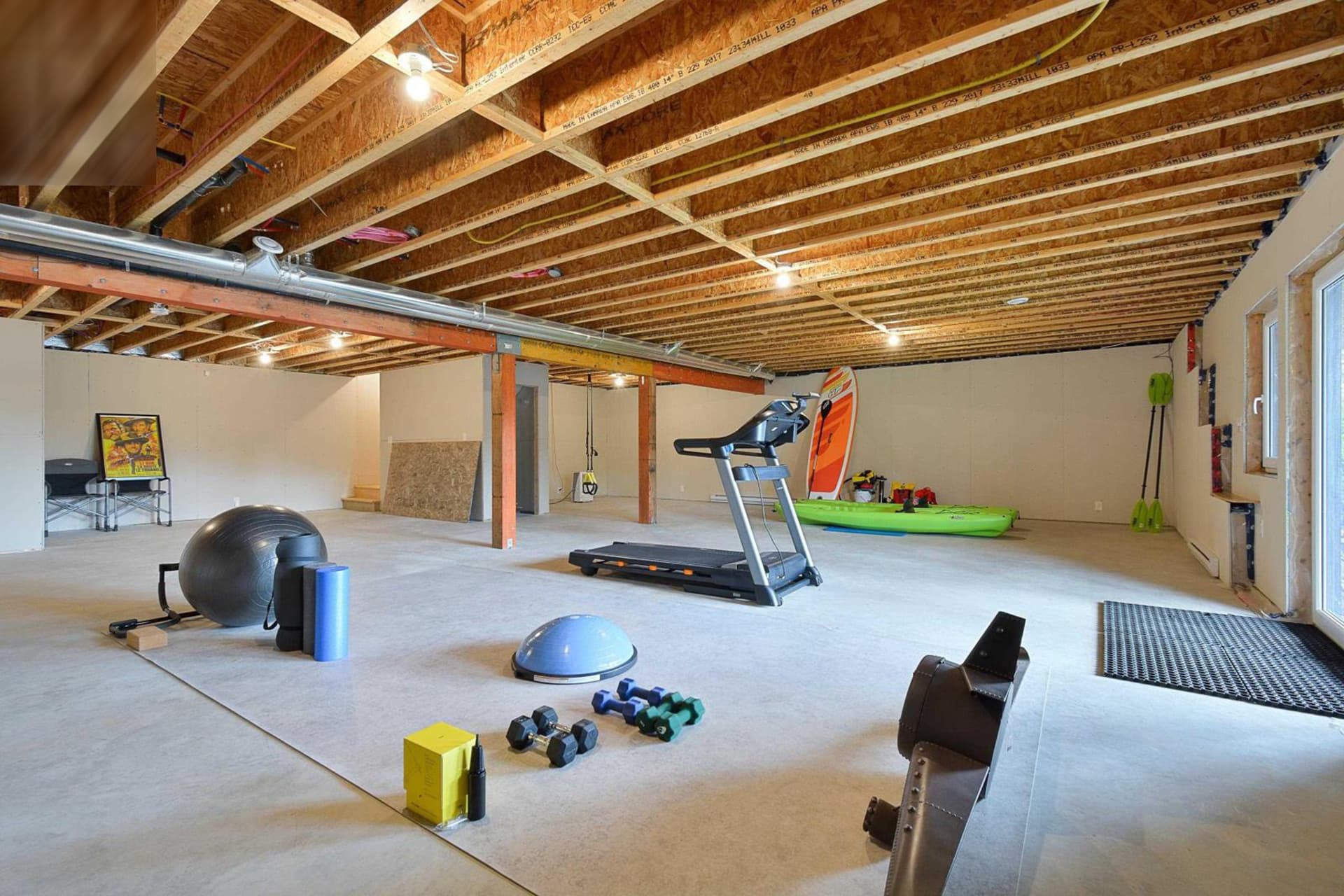 Lower level recreational and storage