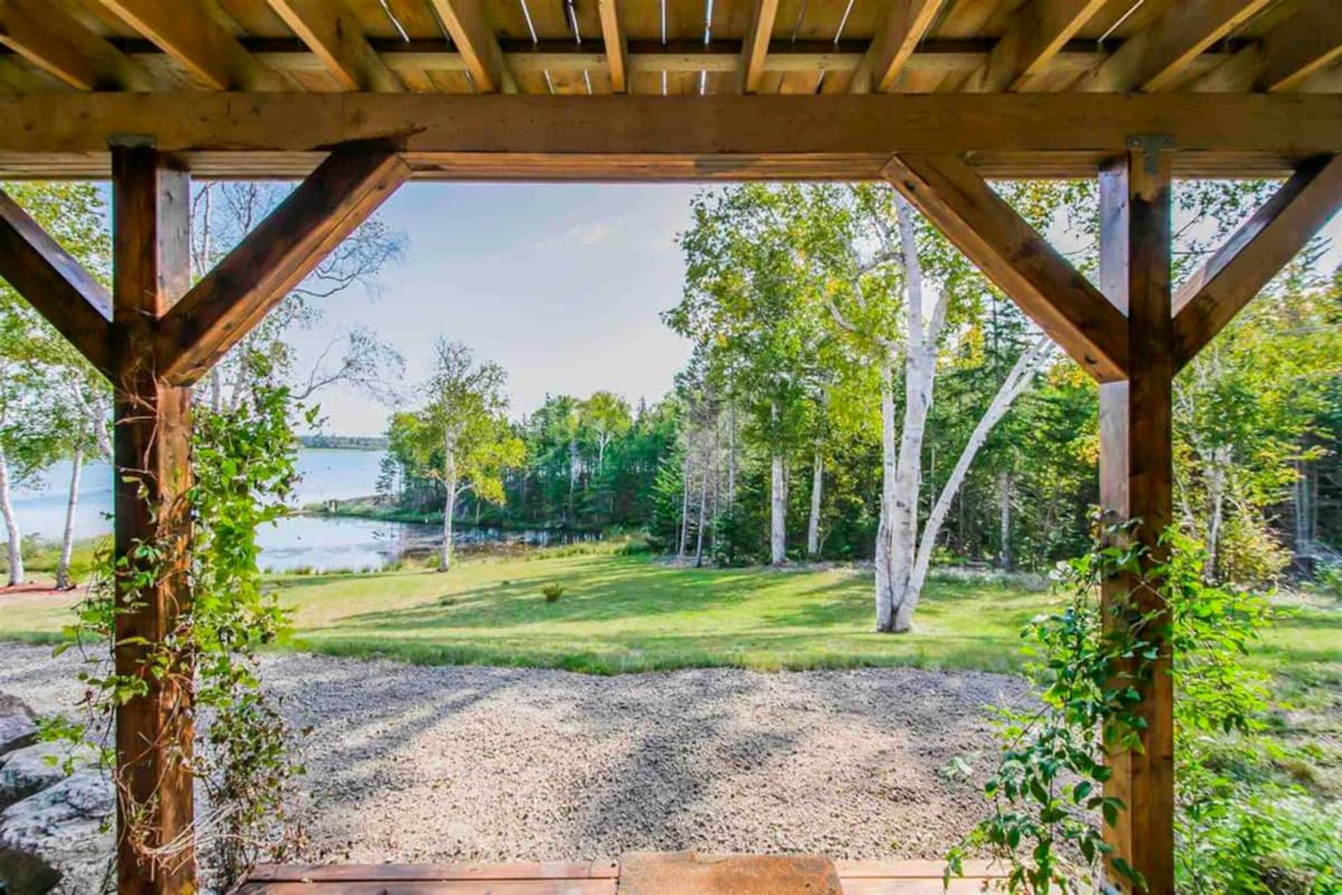 Backyard view from lower level