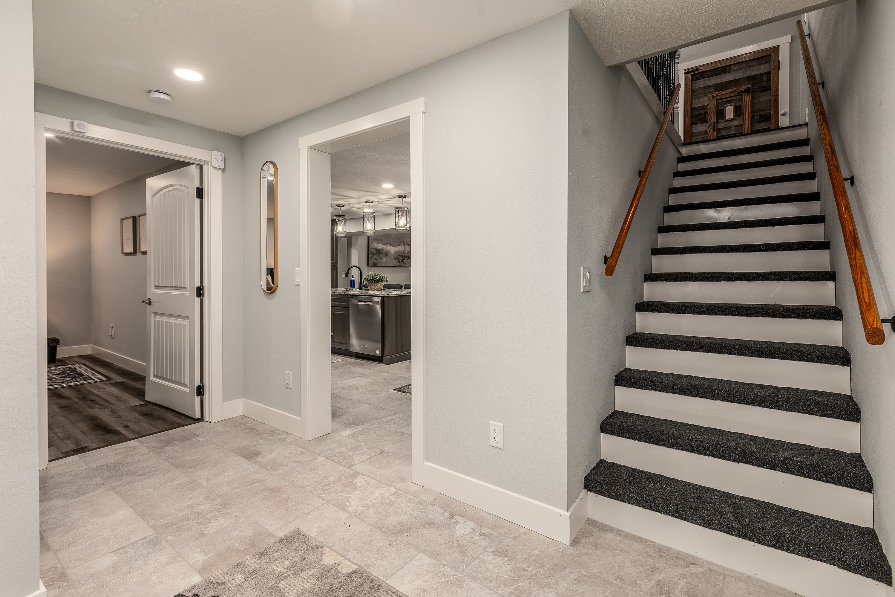 Hallway leading to upper level of house