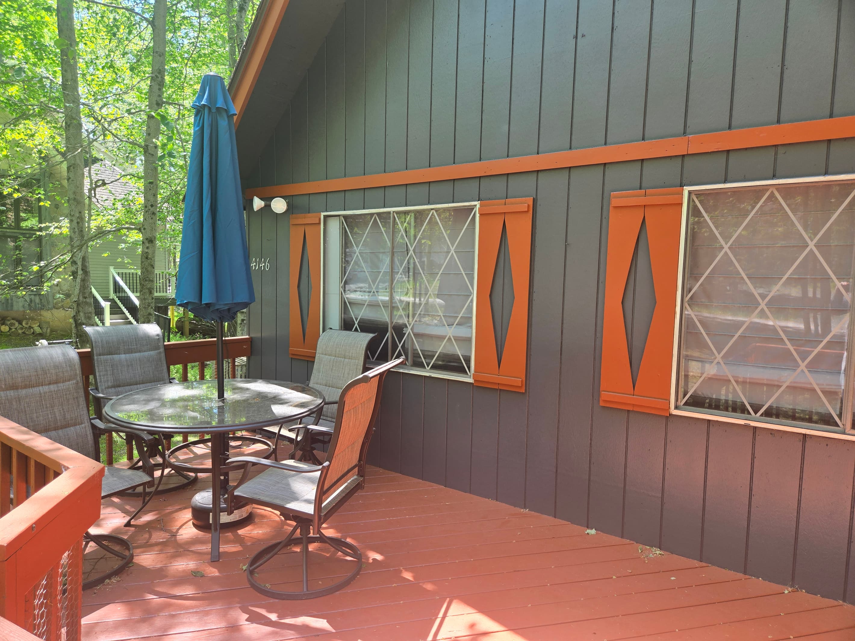 Deck with seating area