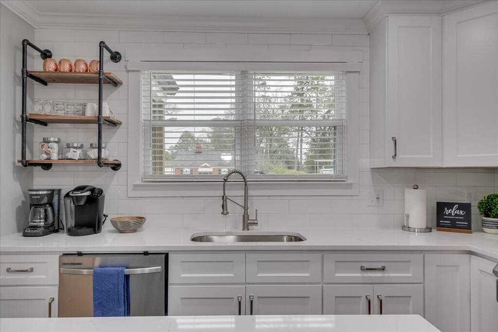 Fully Stocked Kitchen with Coffee Station