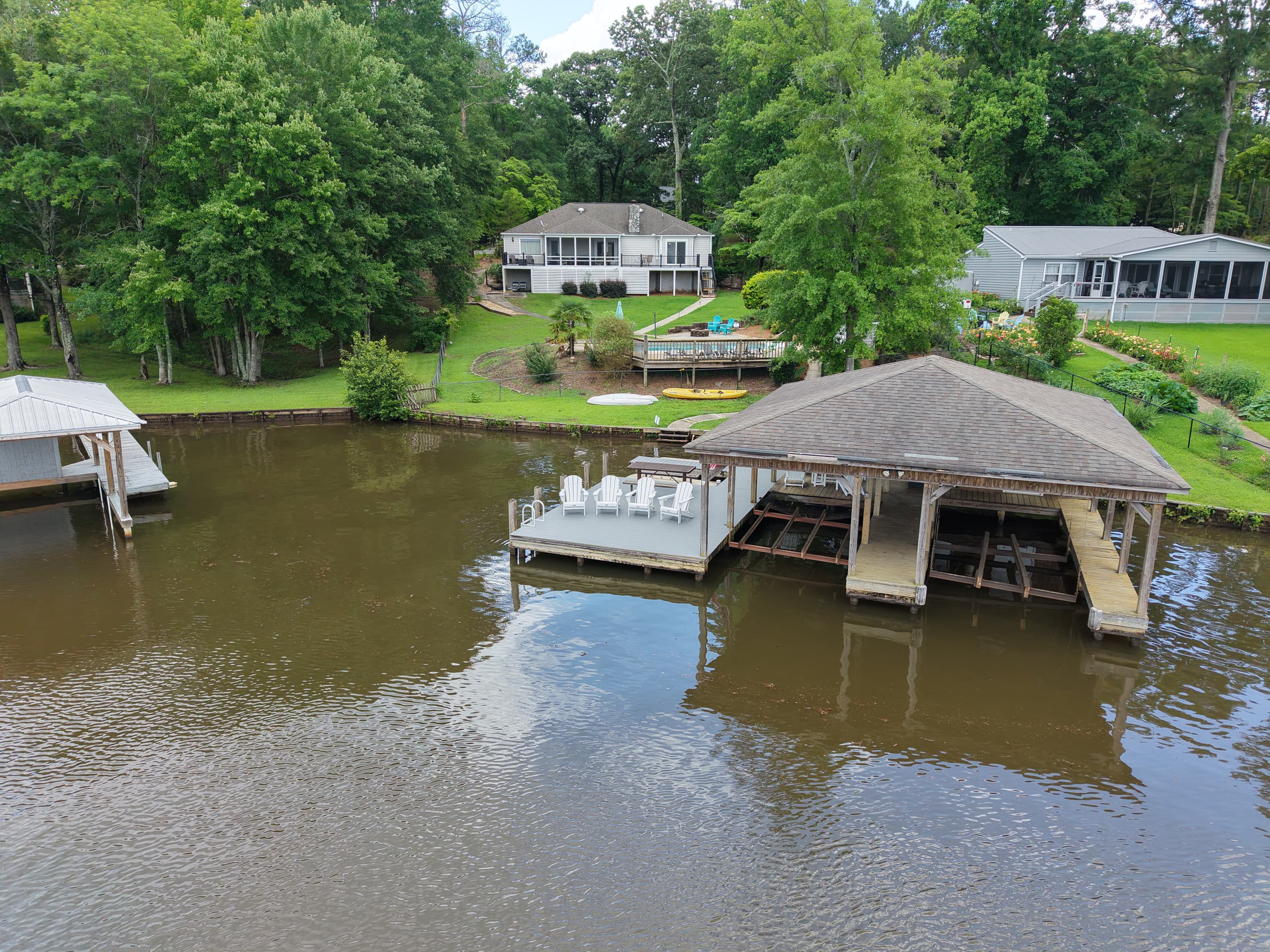 View of home and dock from the lake