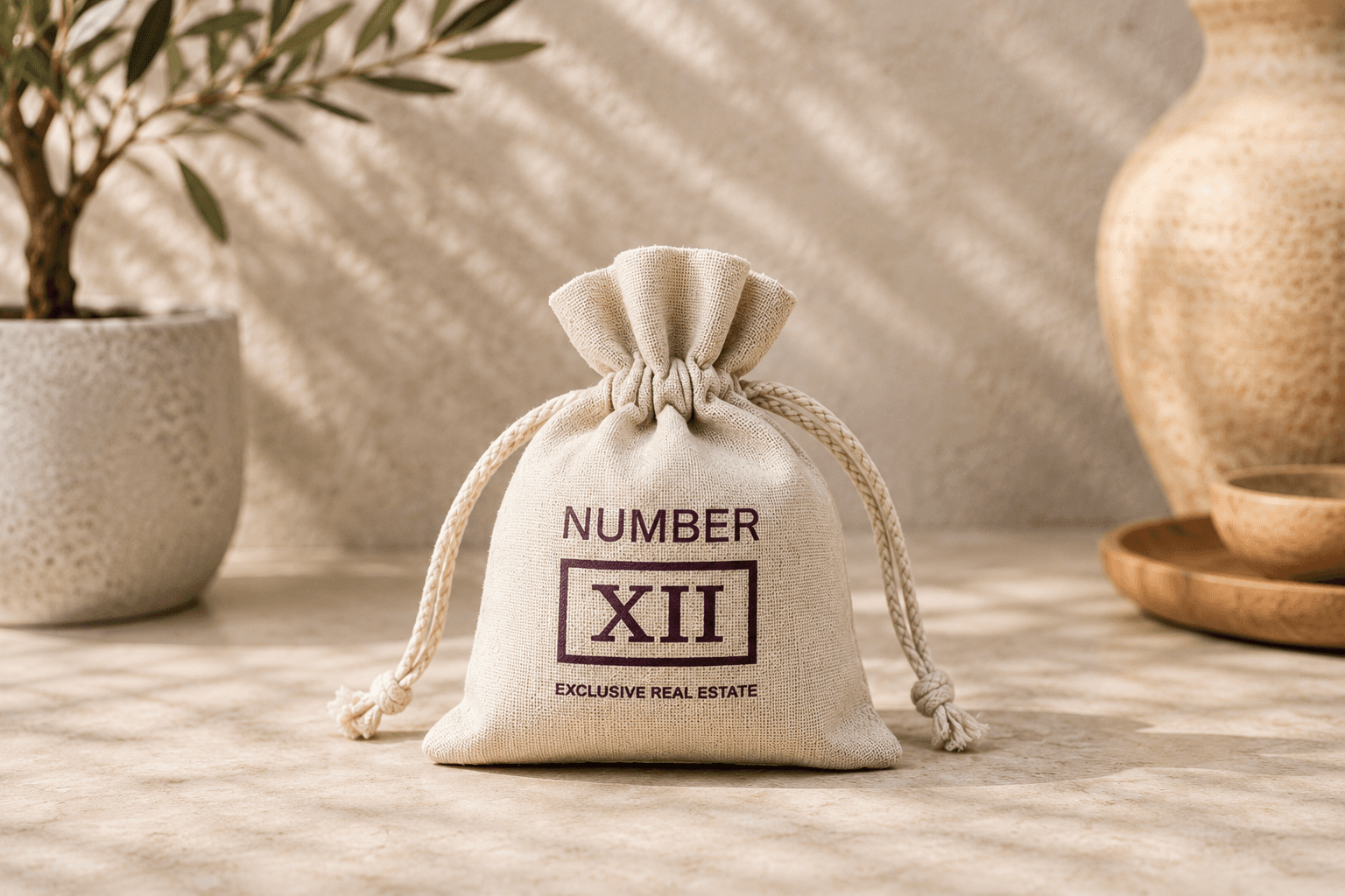 Azulis rental12 olbia sardinia welcome gift number xii jute pouch luxury holiday apartment