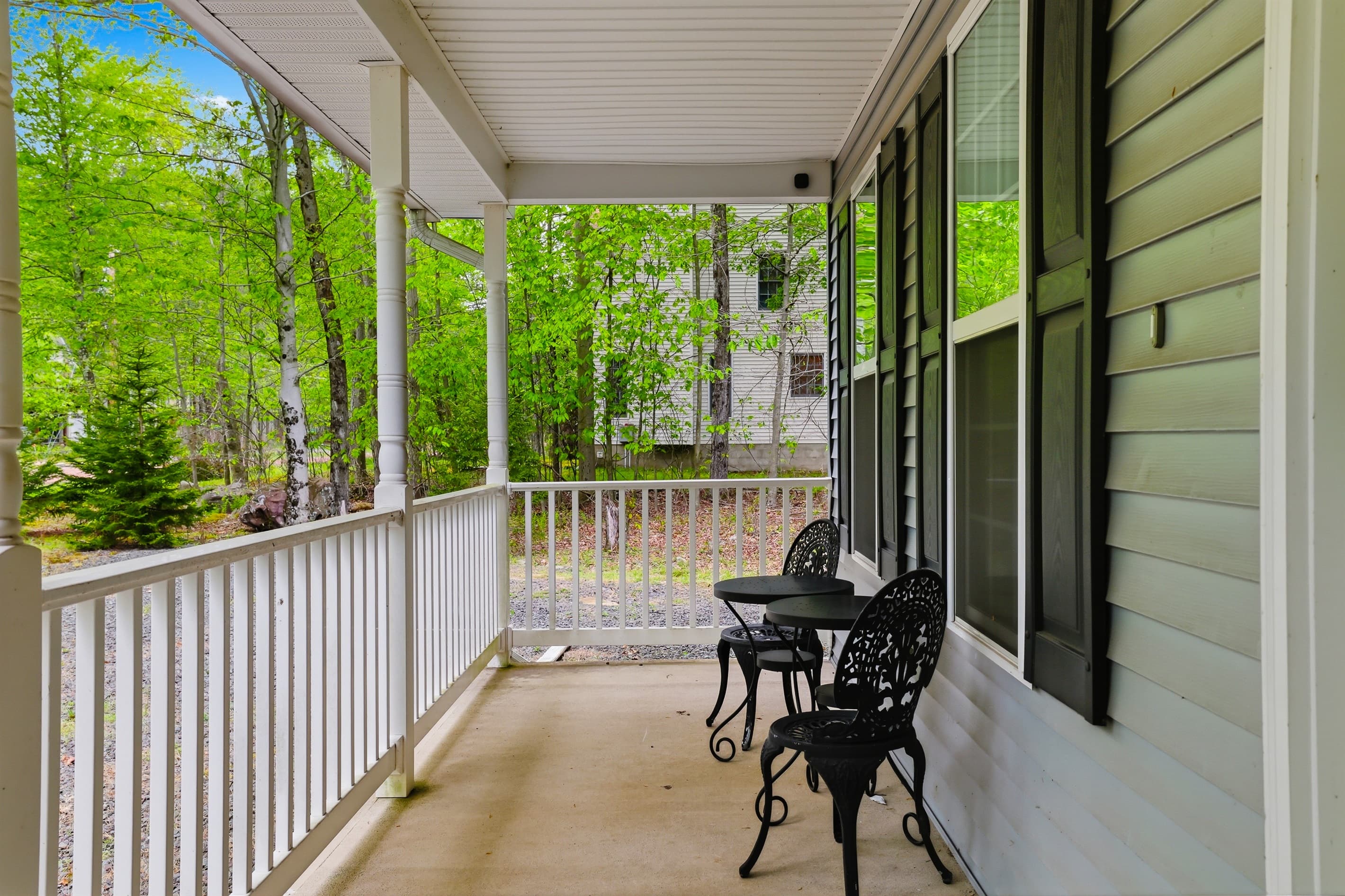 Front porch with seating