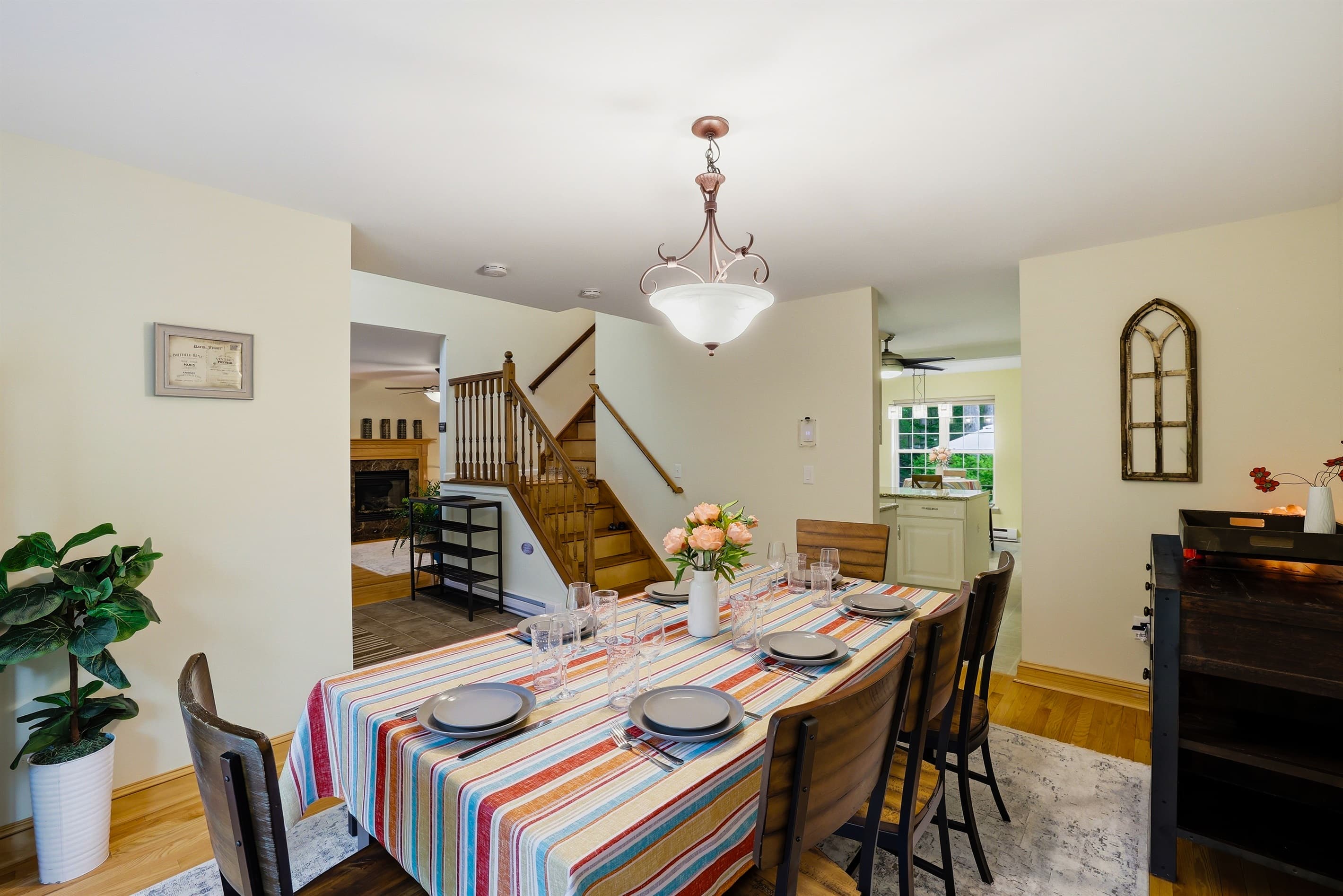 Dining room with plenty of seating for a family dinner