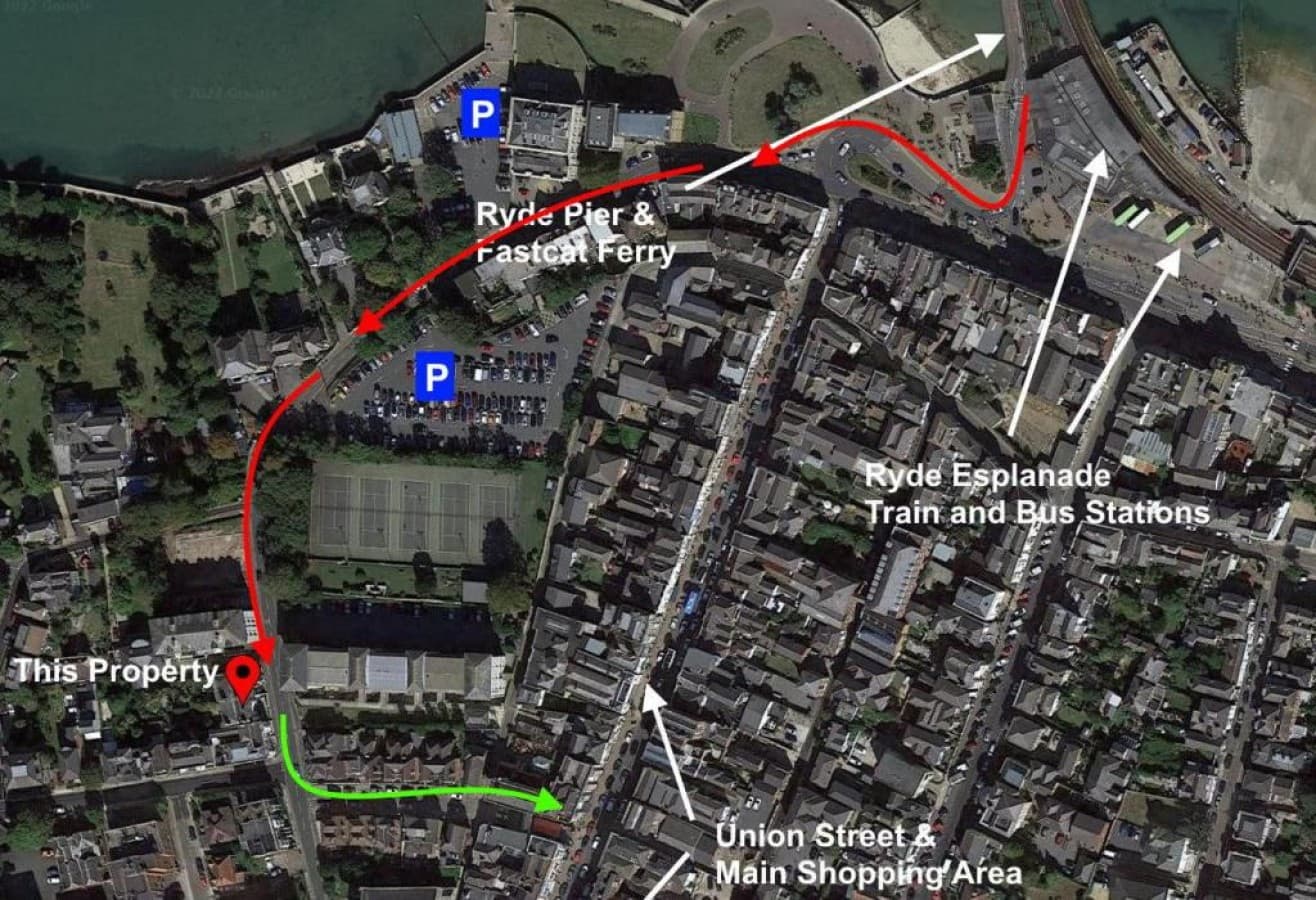 Location map - property, Ryde Pier & Fastcat Ferry, Esplanade stations, Union Street
