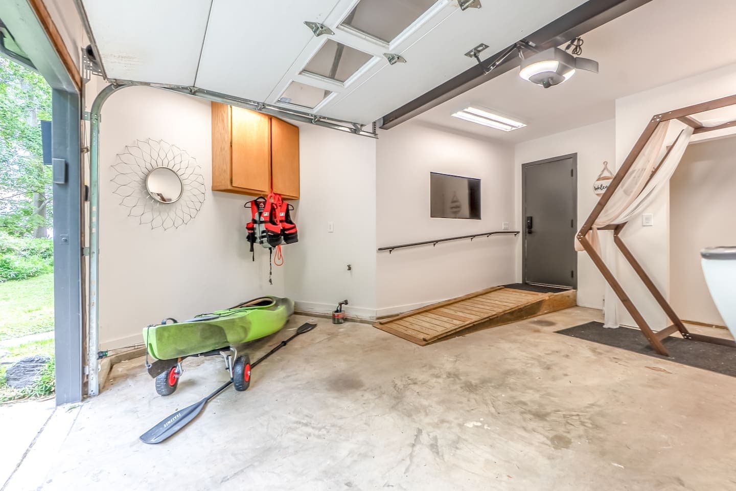 Adventure Gear Station — Green Kayak, Life Jackets, Water Recreation Equipment, Direct River Access