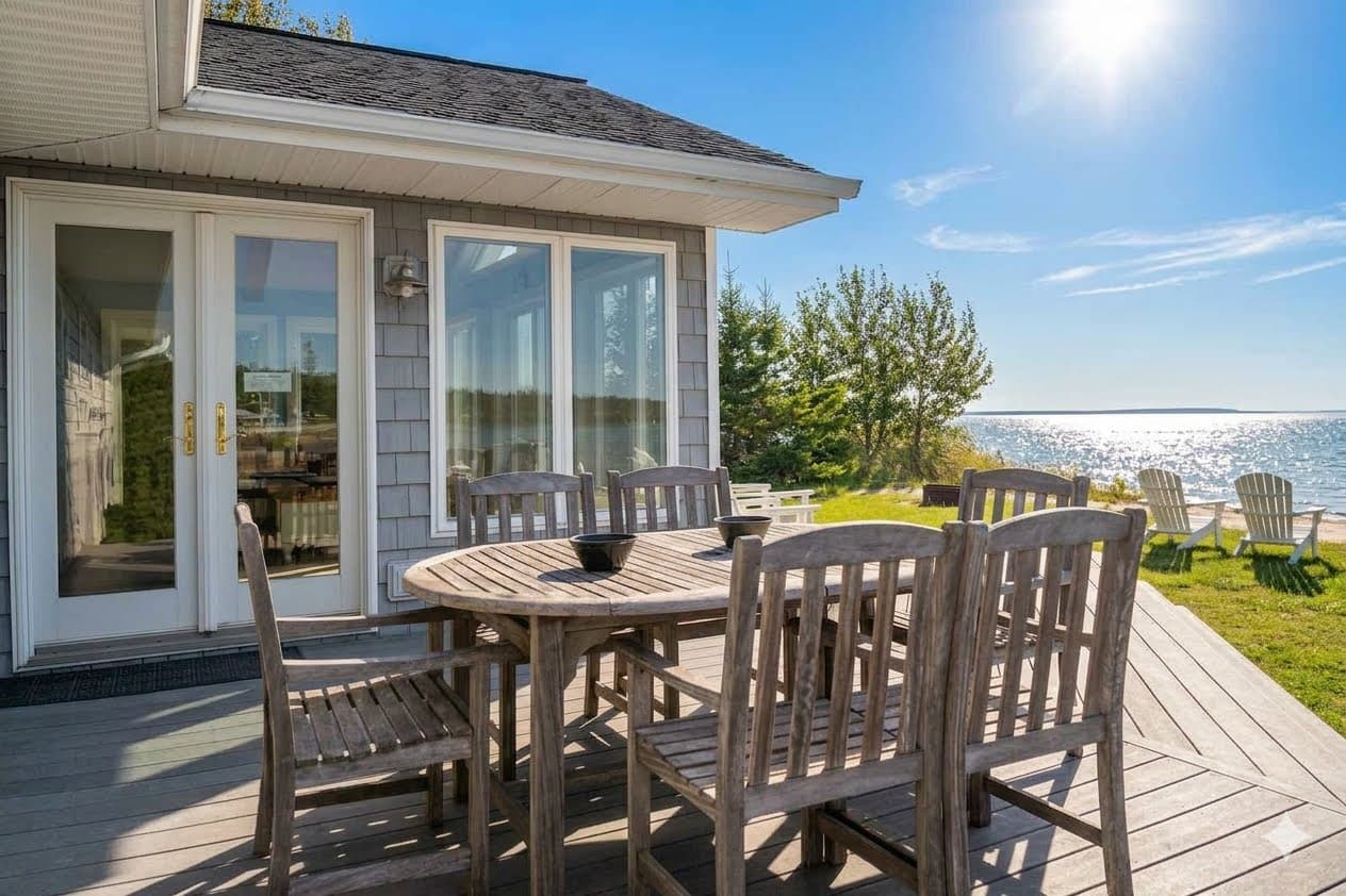 Outdoor dining to enjoy those warm, sunny days and beach breezes