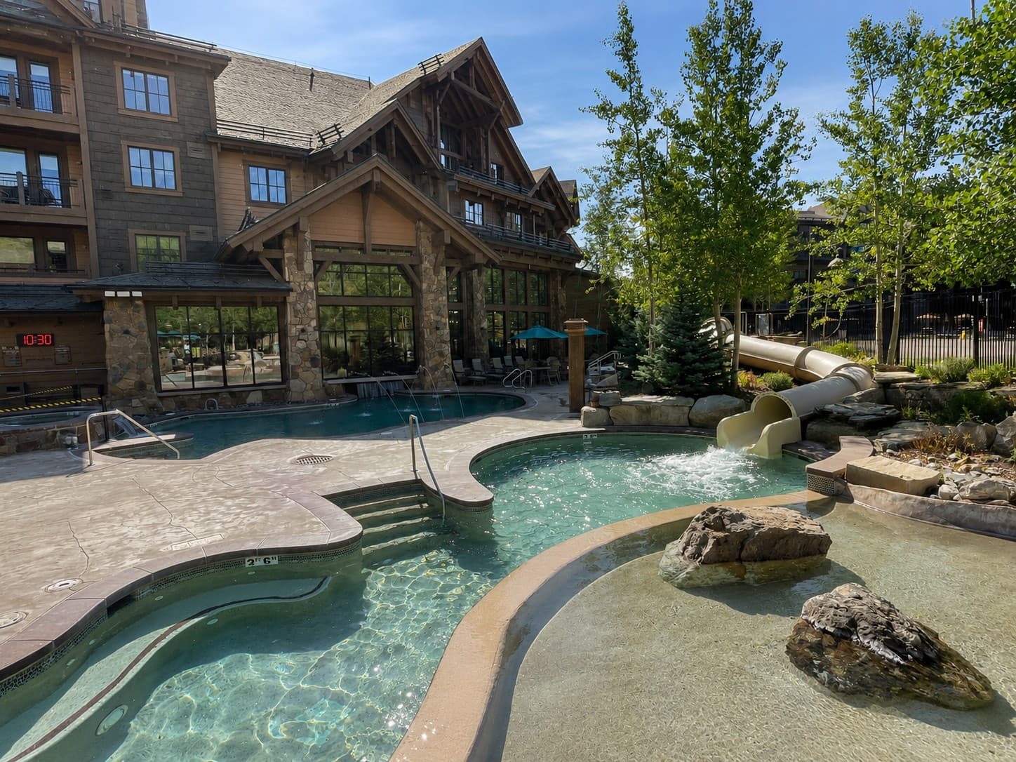 Make a splash in the outdoor heated pool