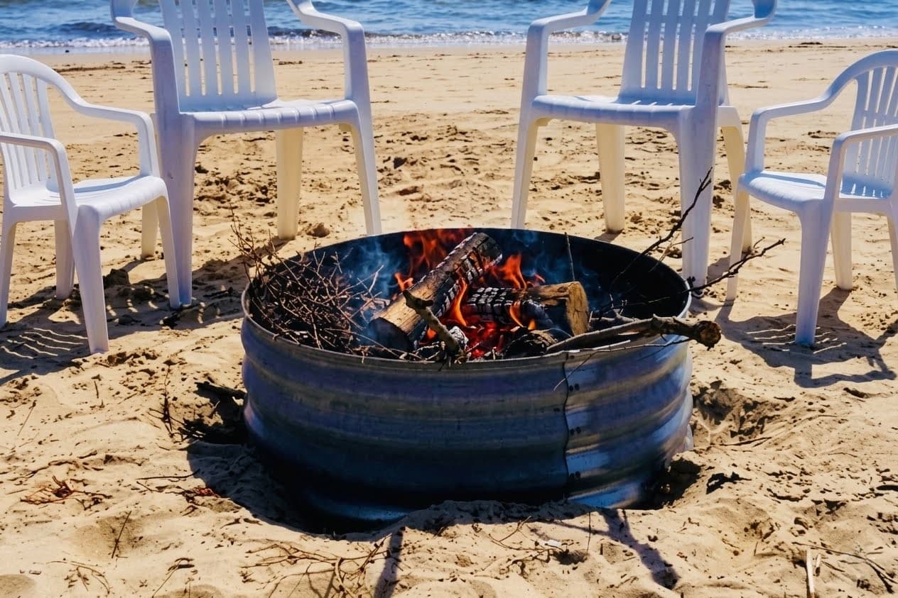 Beachside fire pit