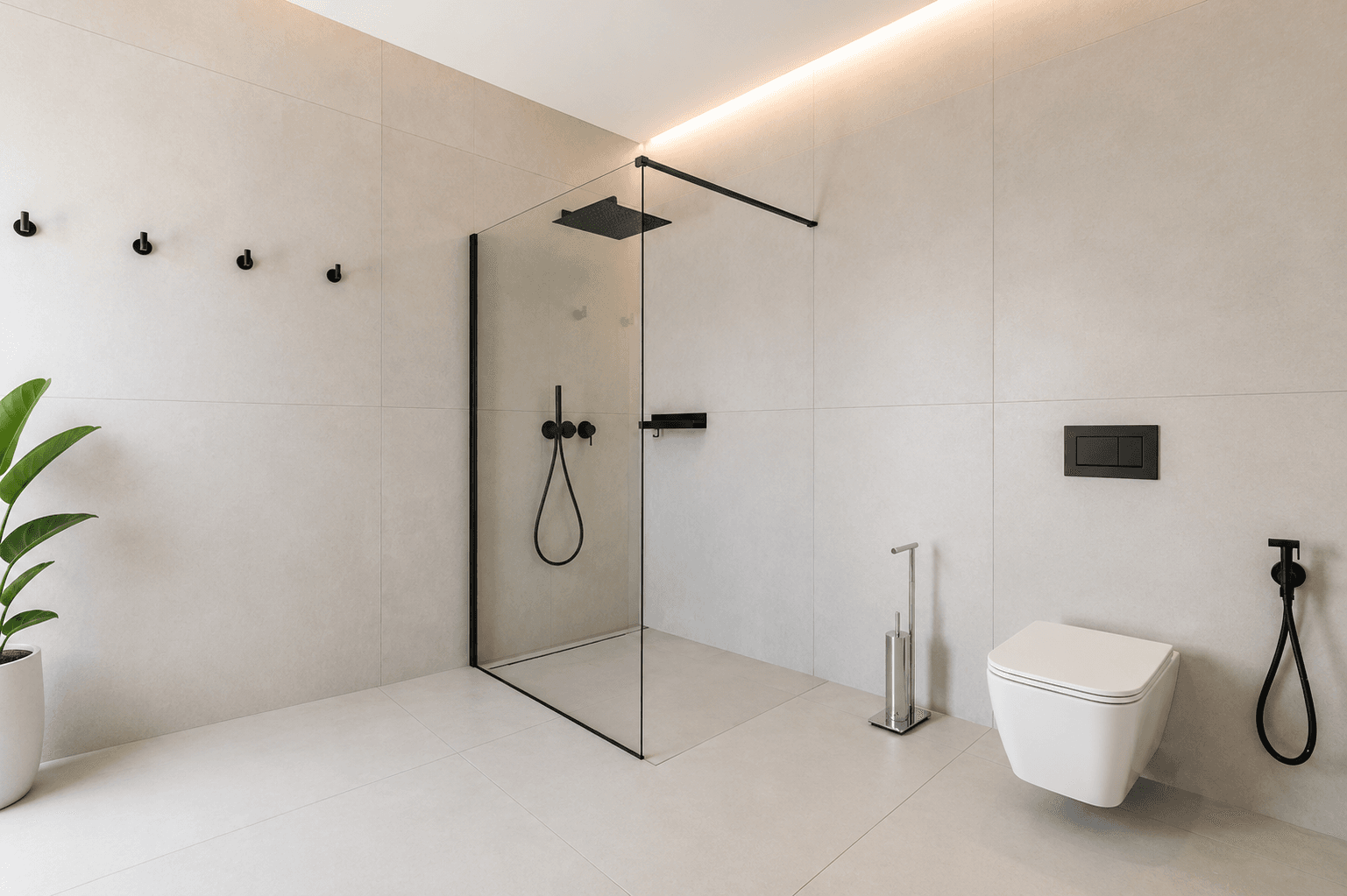 AZULIS Aramis villa RENTAL12 Golfo Aranci modern bathroom walk in shower black fixtures