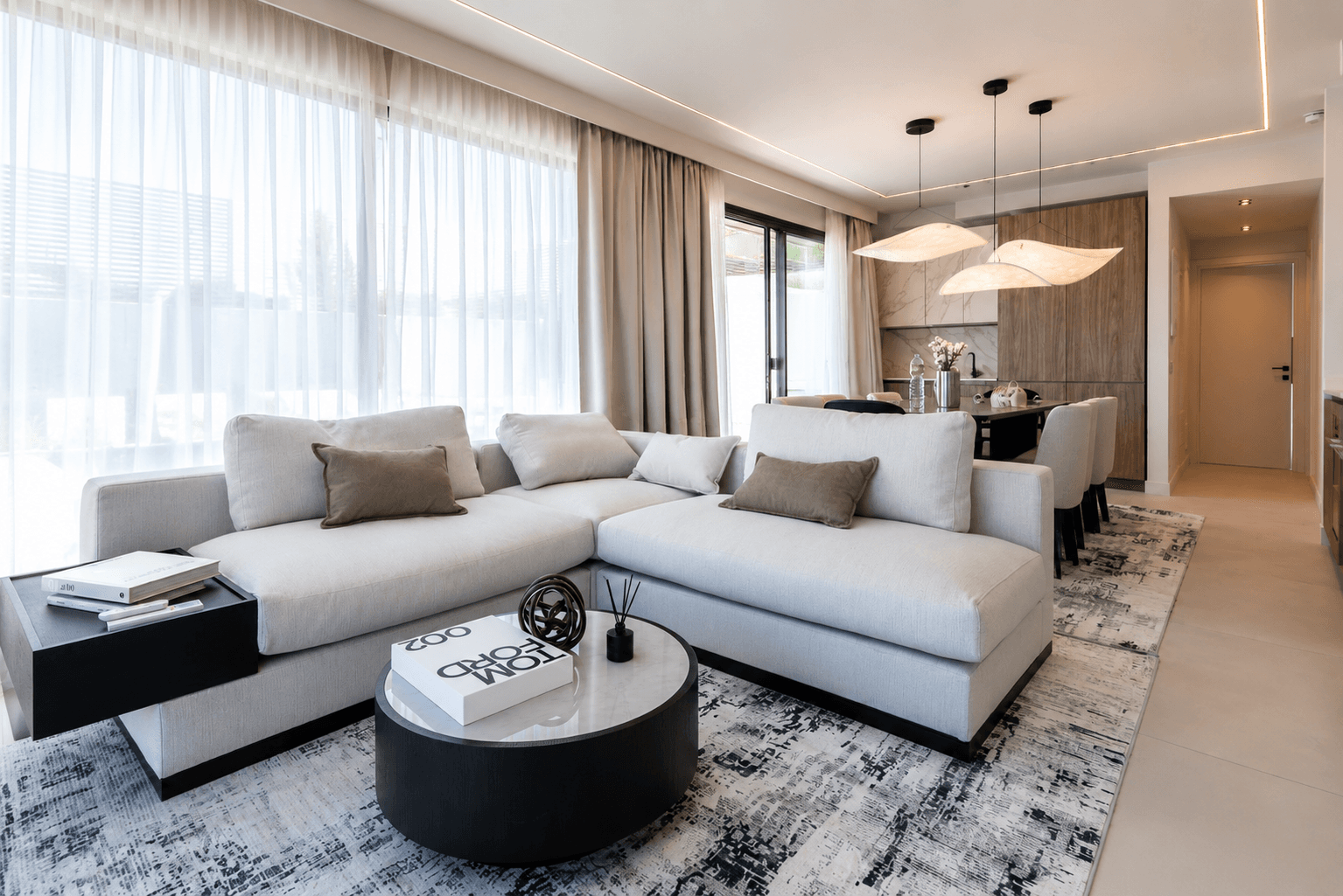 Azulis villas aramis golfo aranci open plan living room dining hero