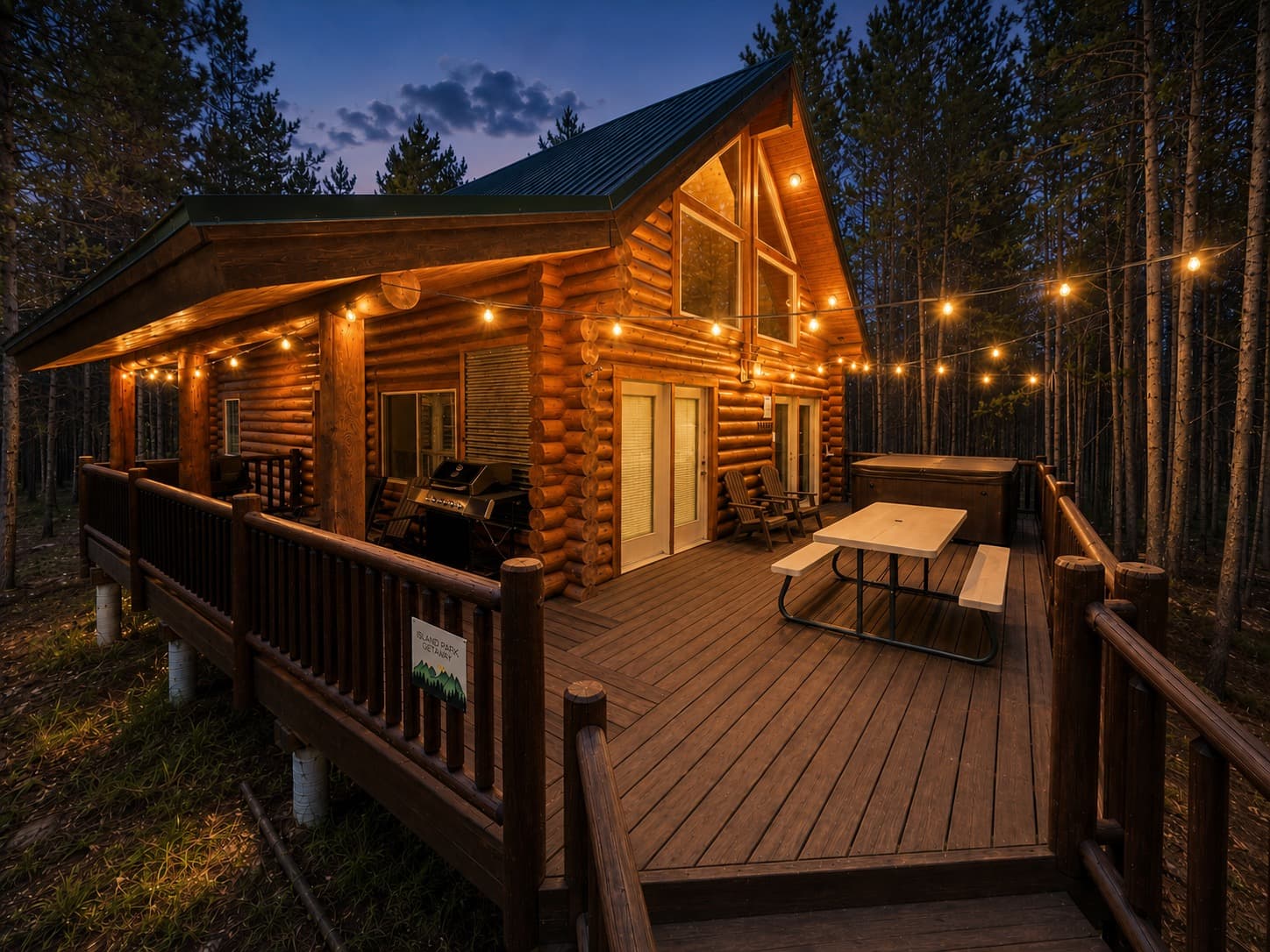 Outside lighting for a cool summer night.