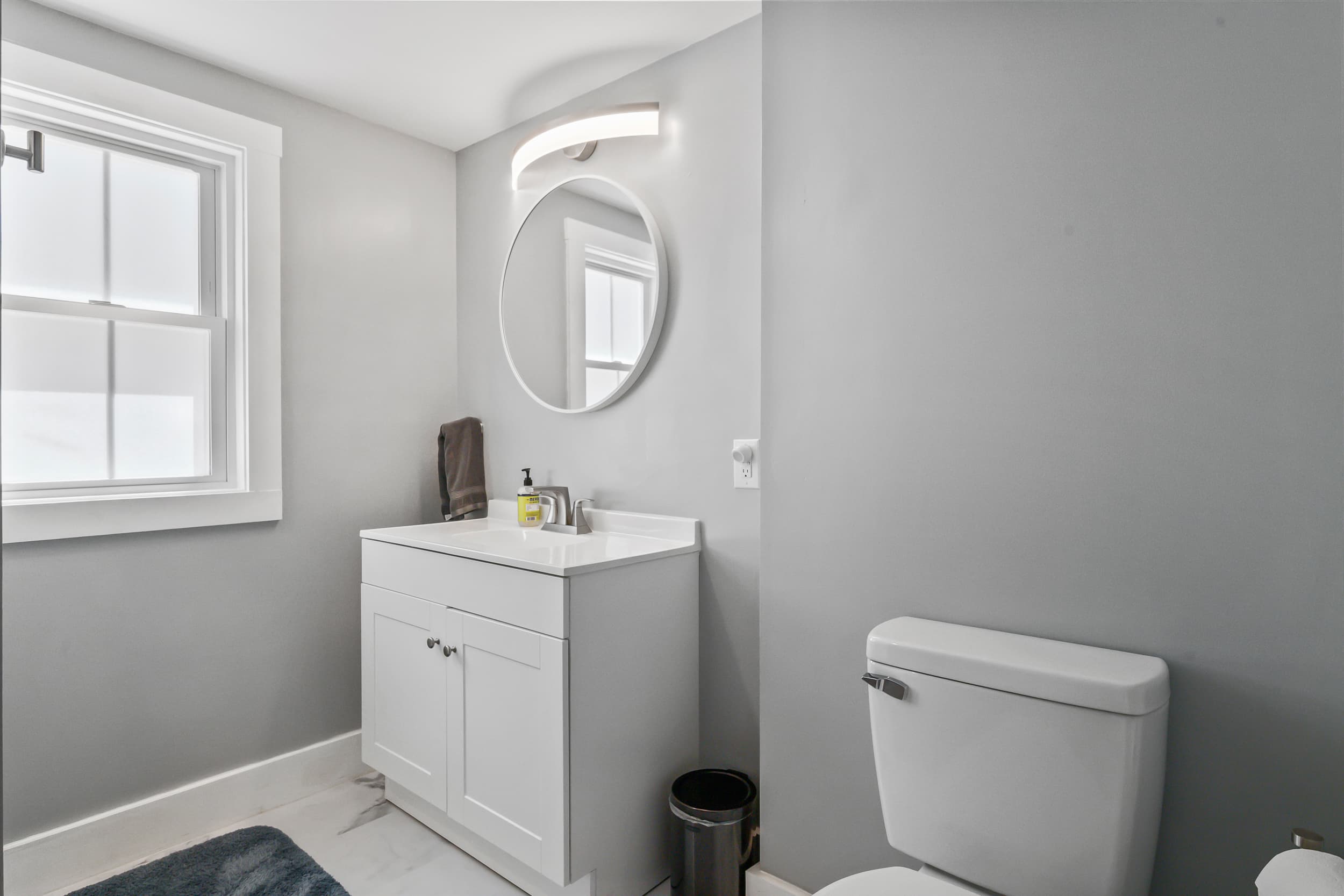 A dedicated bathroom right across the hallway.