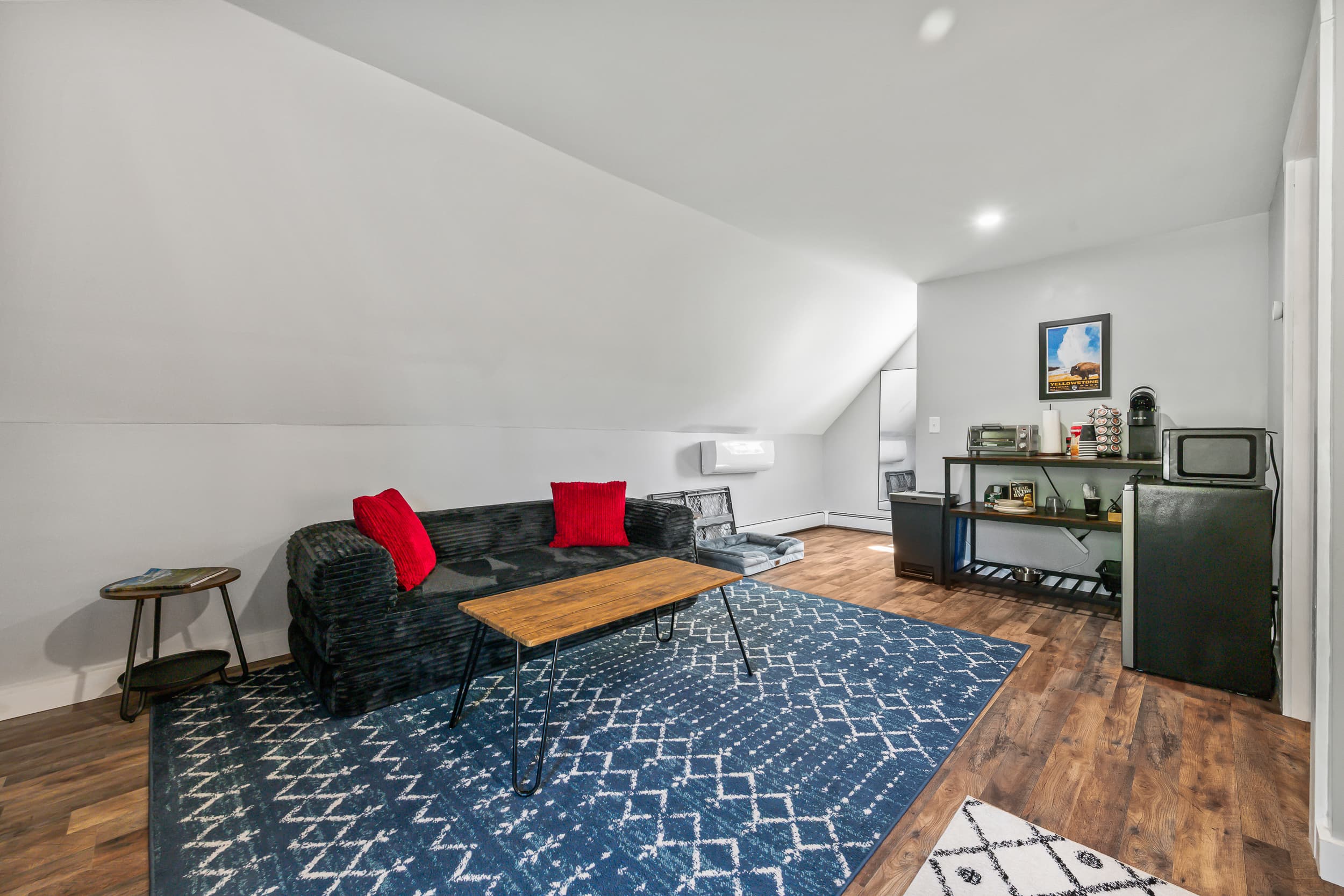 A coffee bar and kitchenette basics.