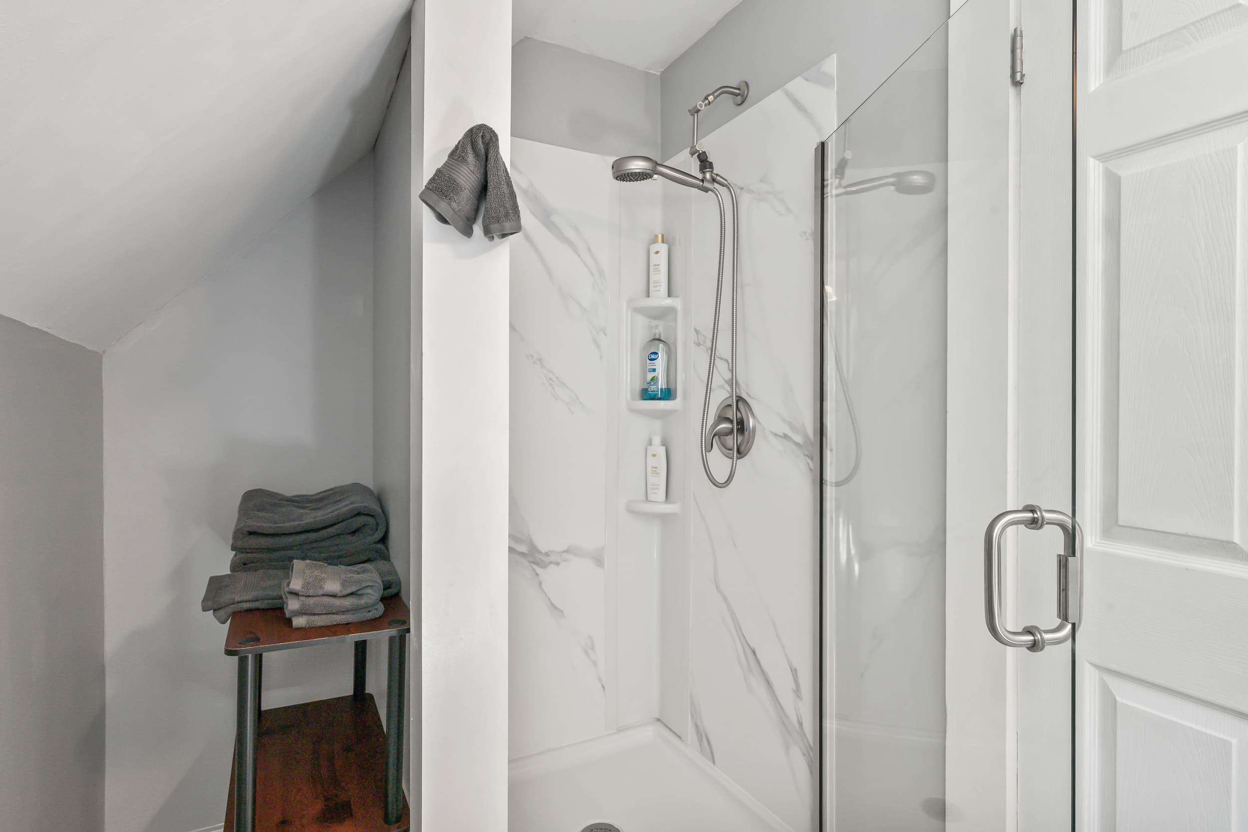 A stocked shower.