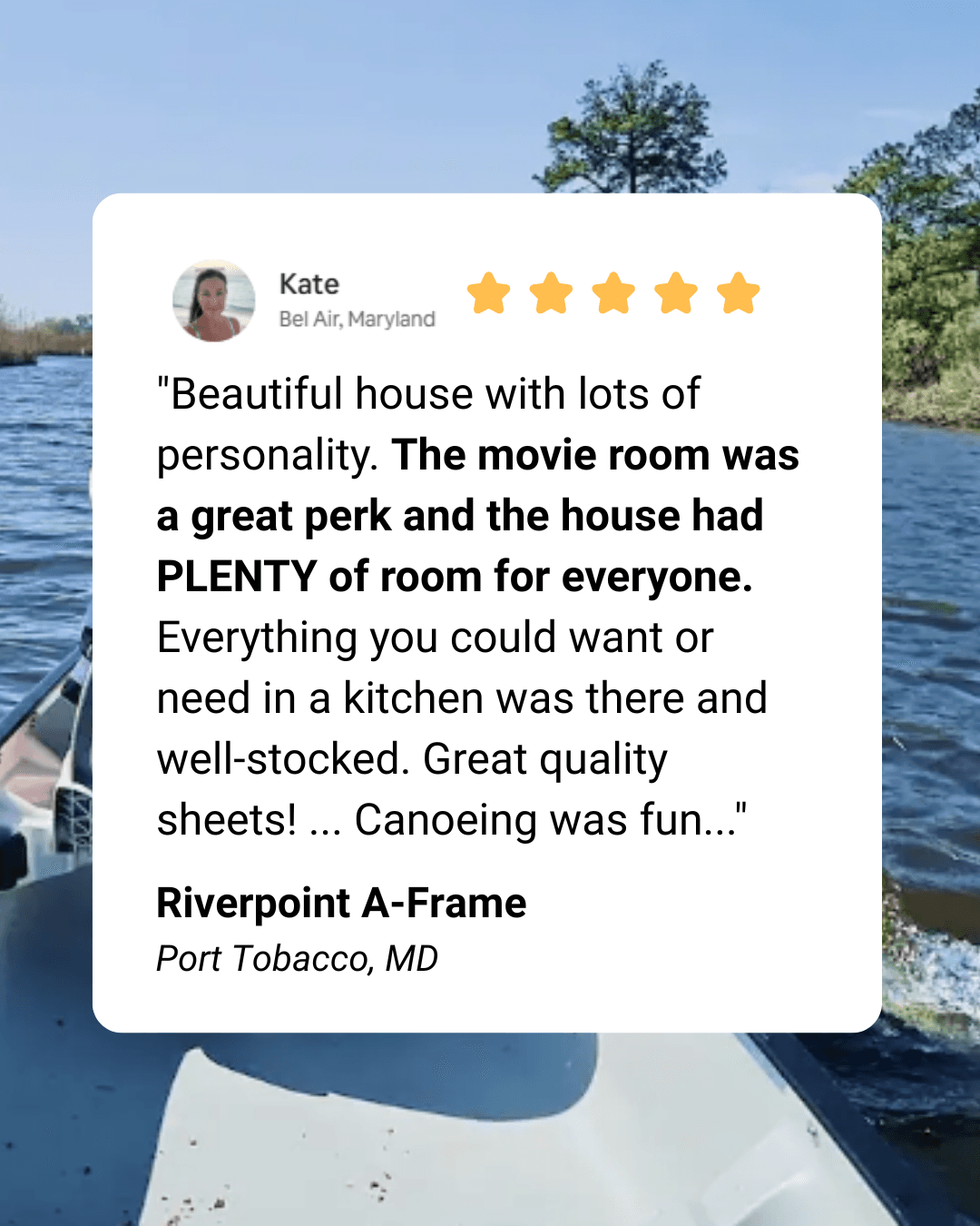 Here is a review from a recent group that stayed at our home