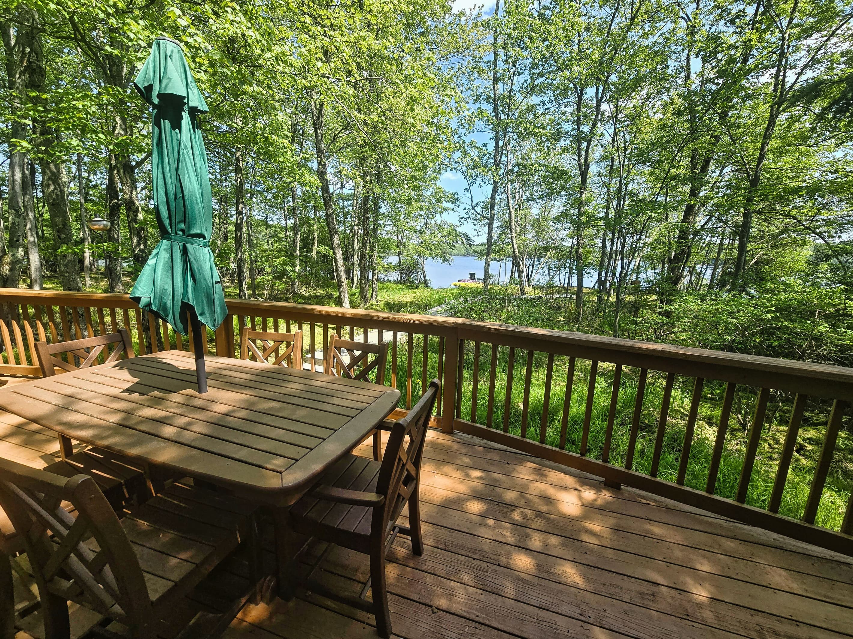 Deck with table and BBQ