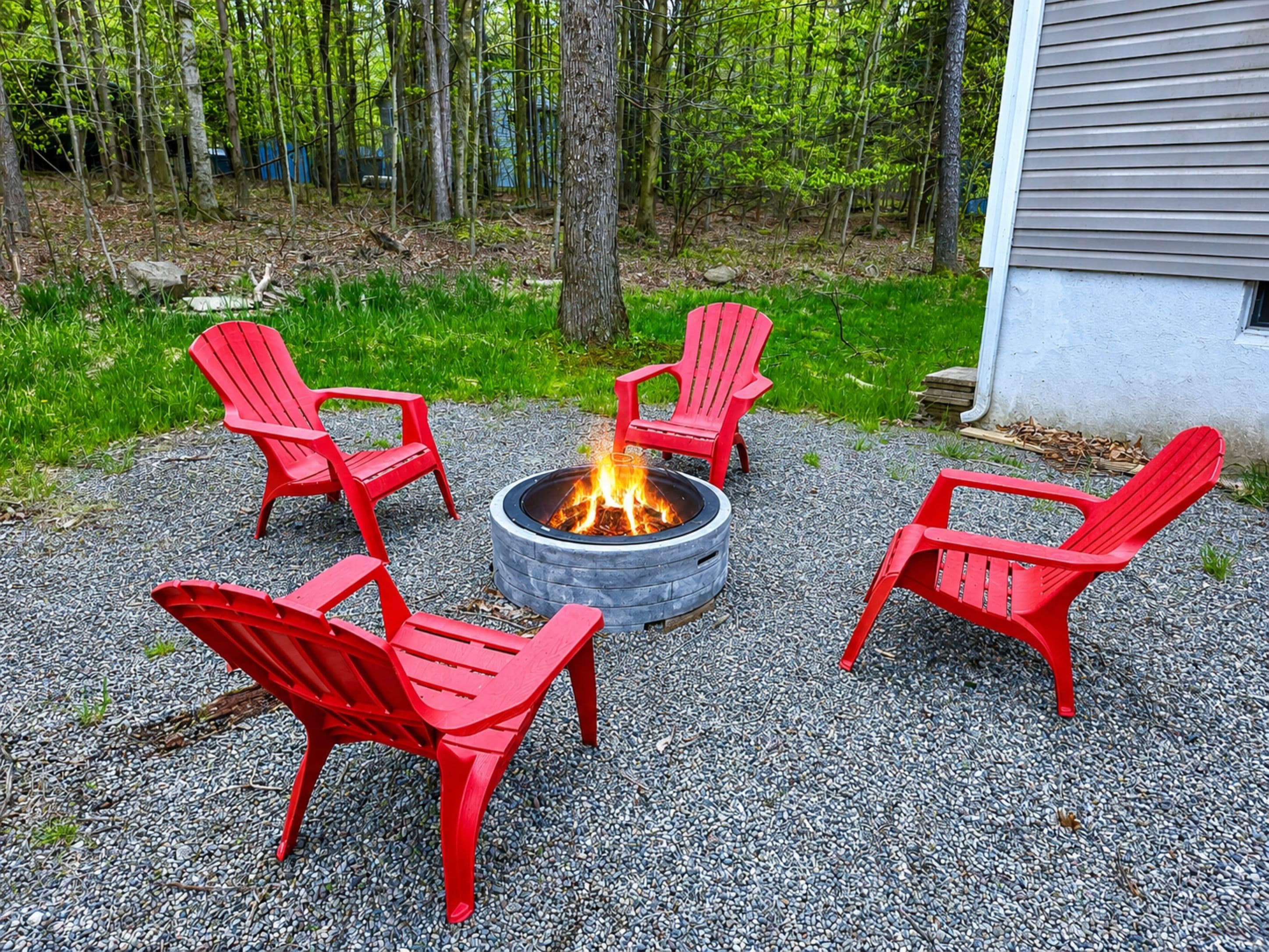 Backyard firepit - Pocono Mountains - Serhii Vacation Rentals