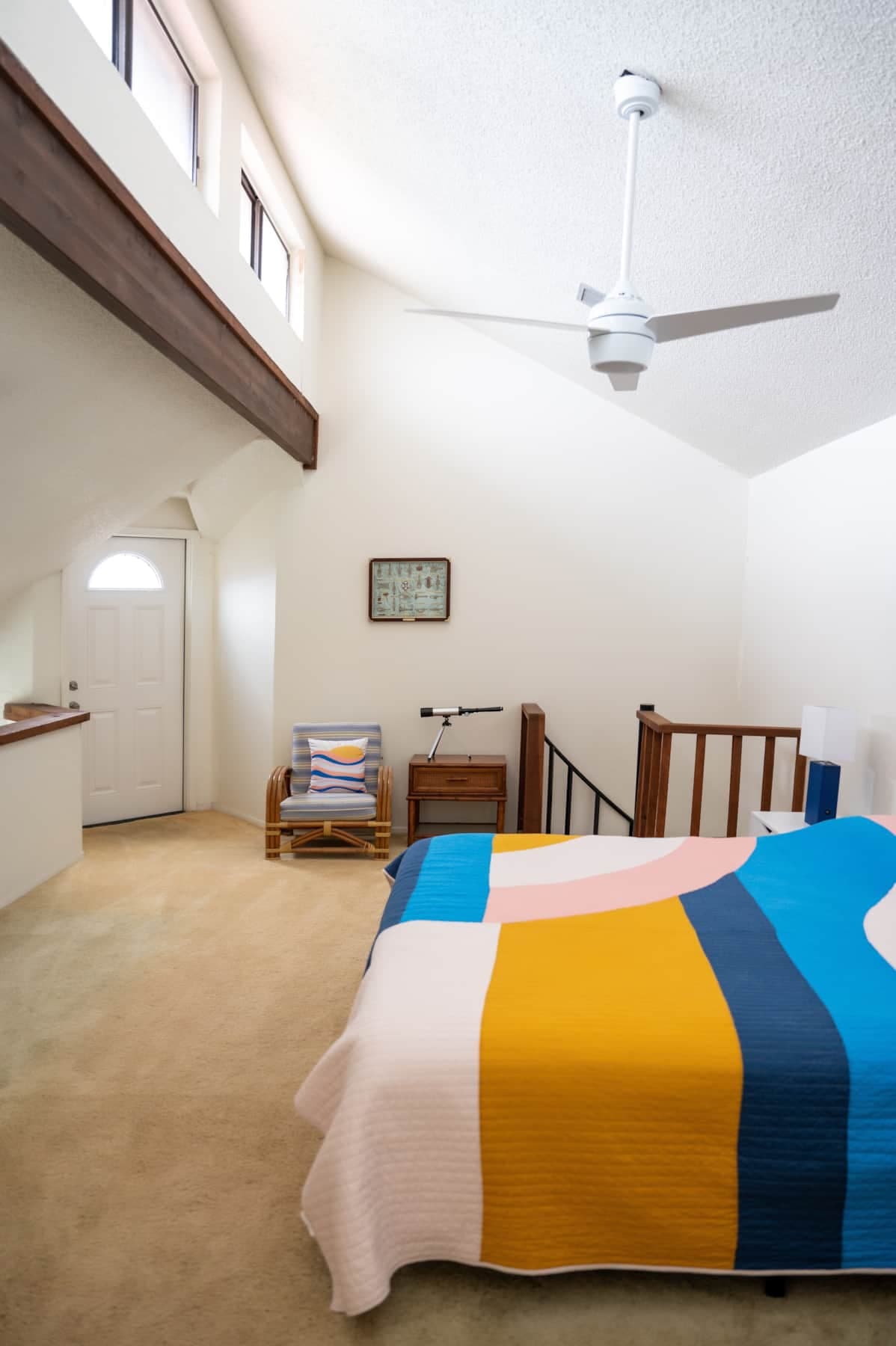 Master bedroom with balcony facing beach
