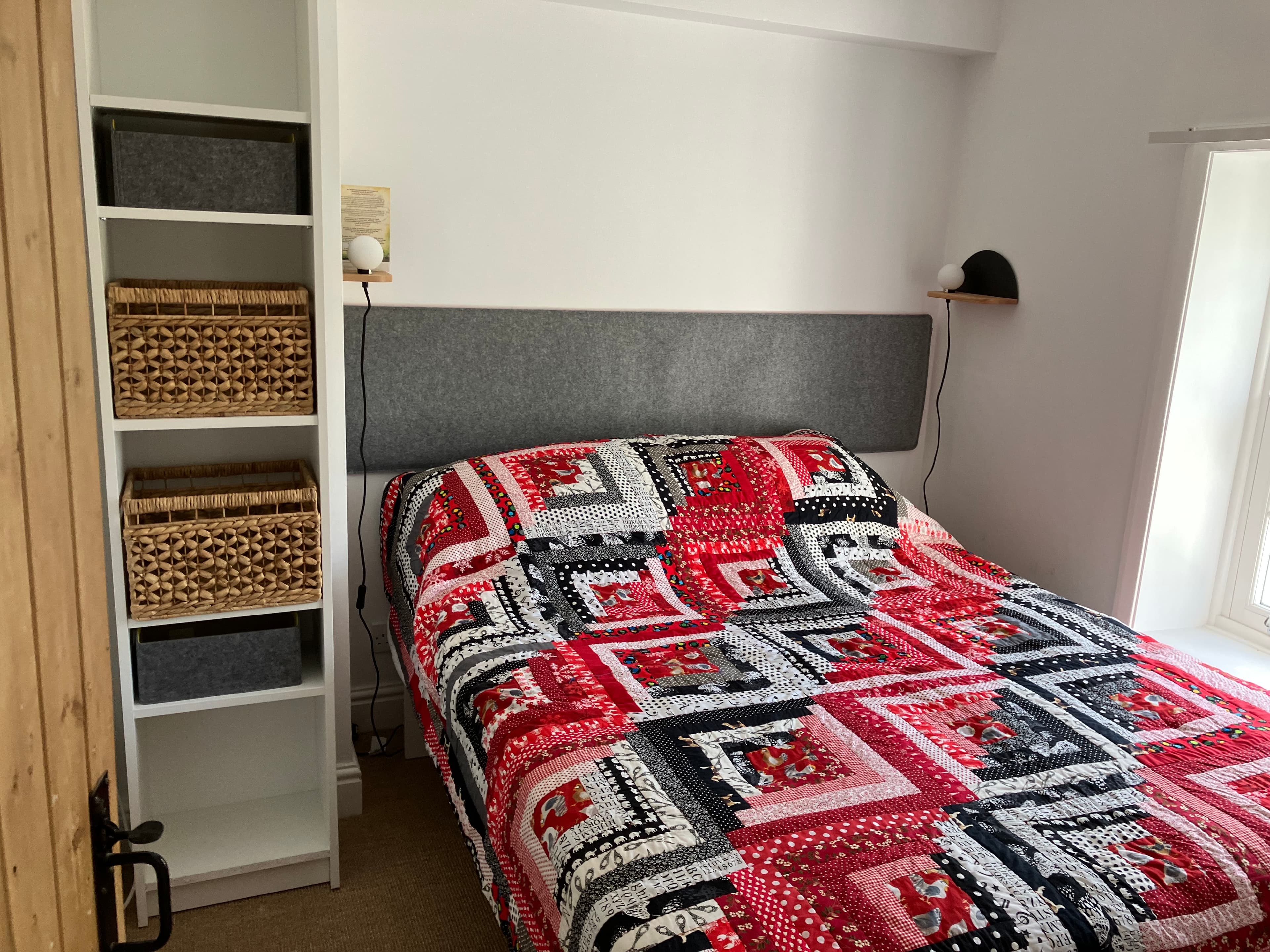 Back bedroom set up with king size bed 