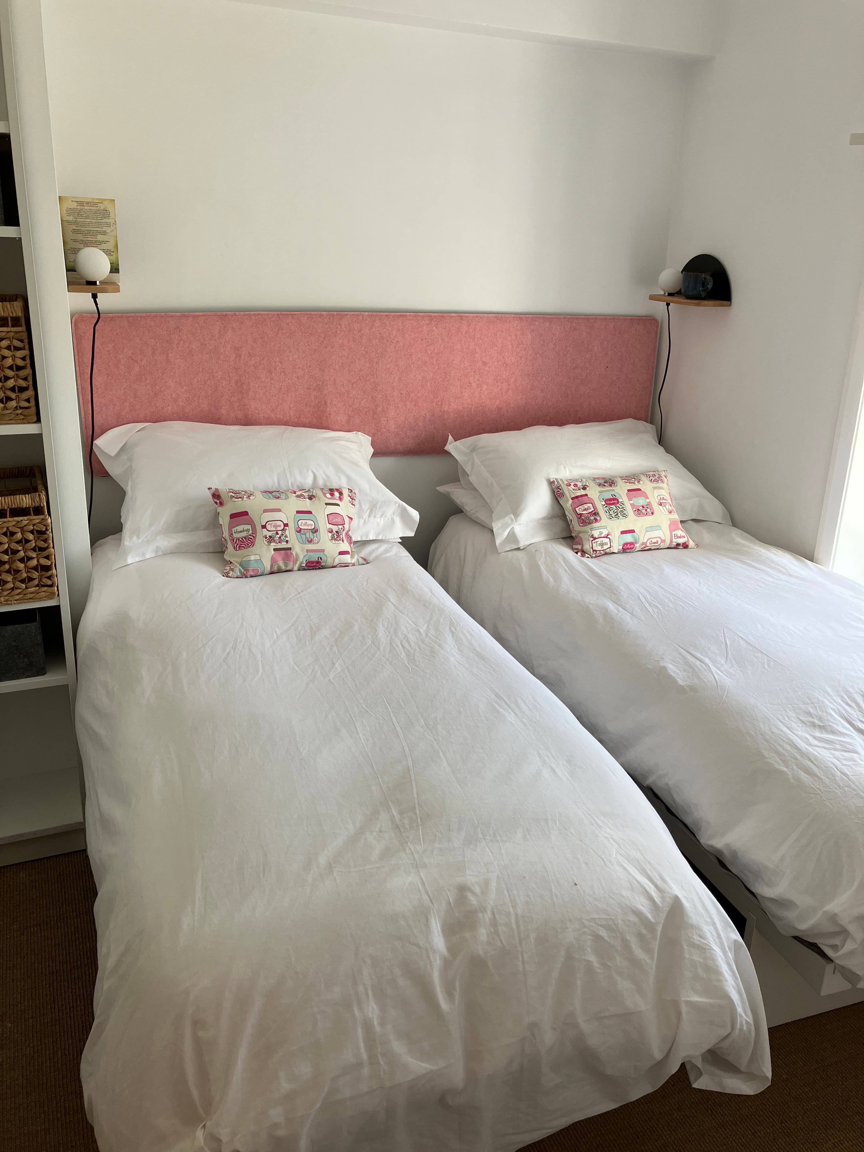 Back bedroom set up as twin with small singles 