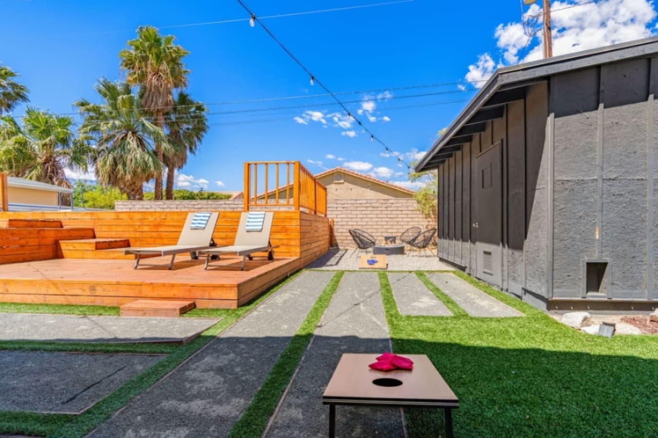 Boho Bungalow: with above ground pool, hot tub, firepit & games in Desert Hot Springs by Rather Be Properties