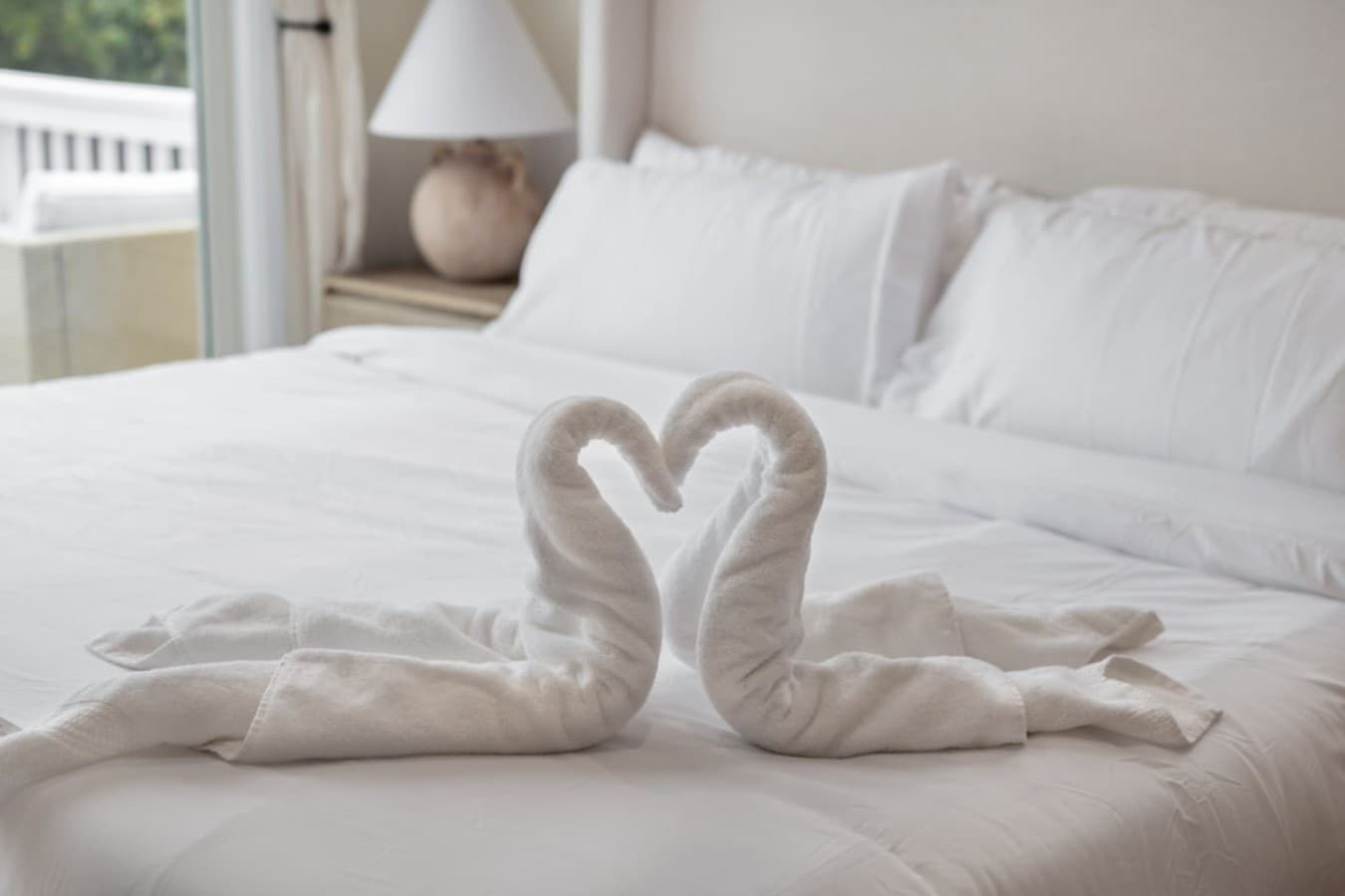 Soft, plush bedding w/ thoughtful towel details for a welcoming touch.