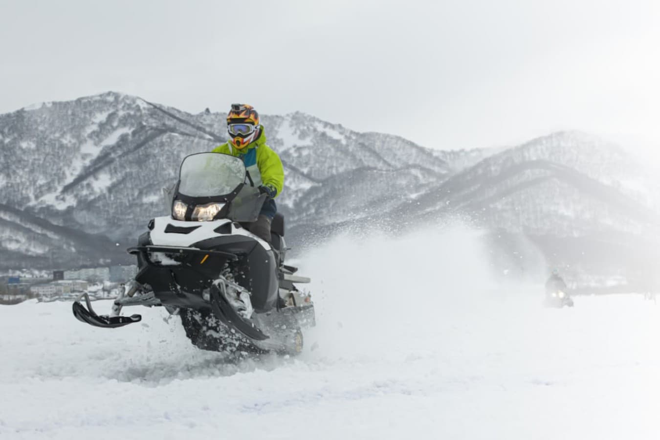 Snow mobie on Shadow Lake