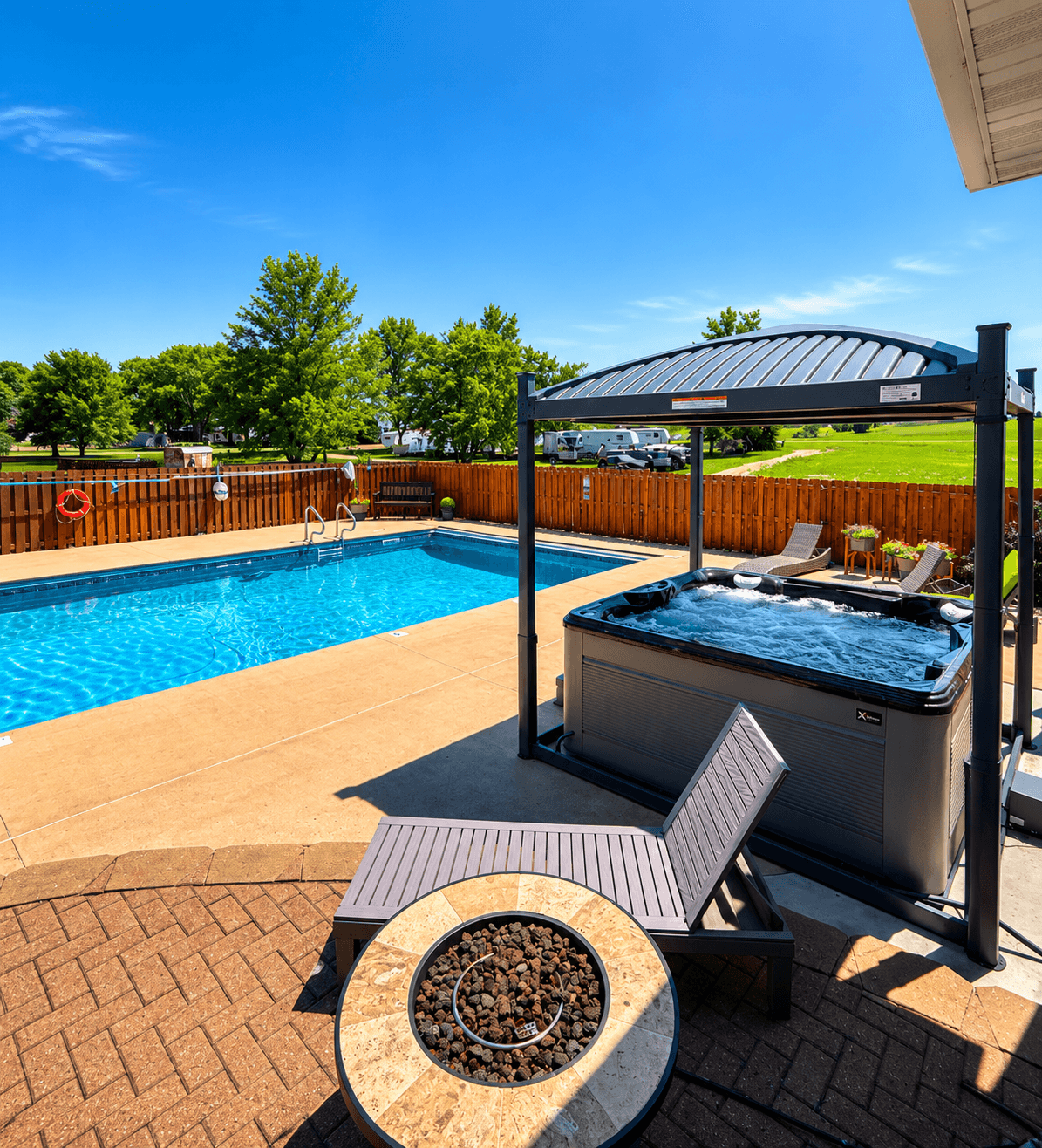 Unwind beneath the South Dakota sky in our private hot tub. The automated cover lifts effortlessly 